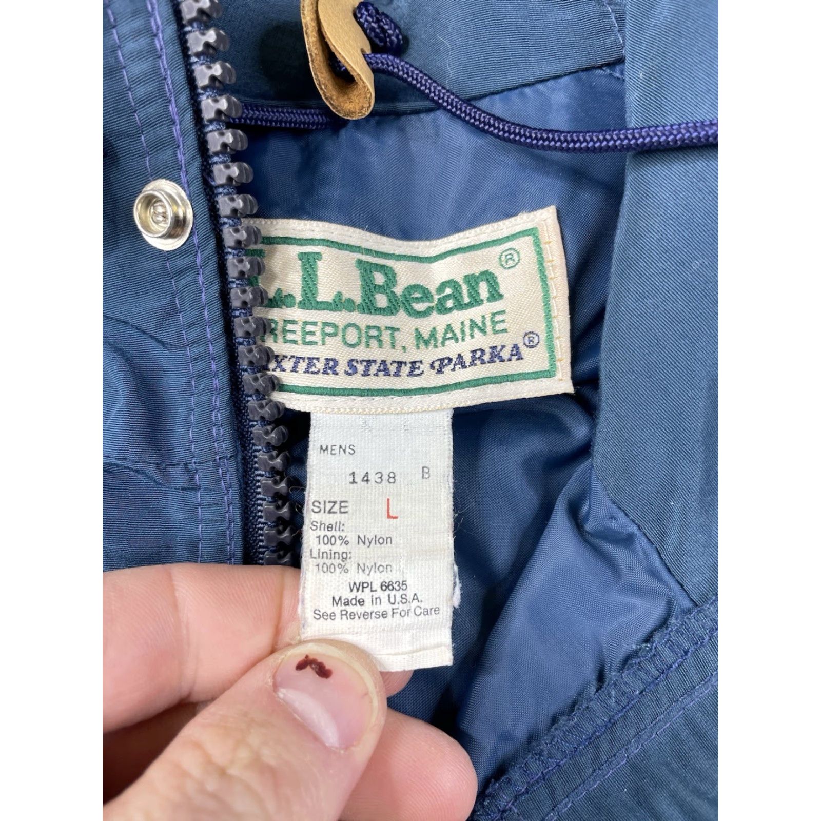 Vintage VINTAGE L.L. Bean Jacket Baxter State Parka Hooded Coat Hiking Blue Mens Large Size US L / EU 52-54 / 3 - 3 Thumbnail