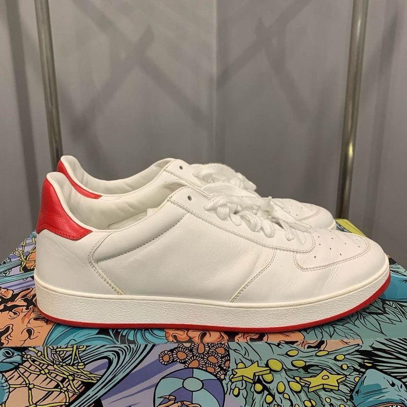 Louis Vuitton Louis Vuitton White and Red Leather Sneakers - Size US 8 / EU 41 - 7 Thumbnail
