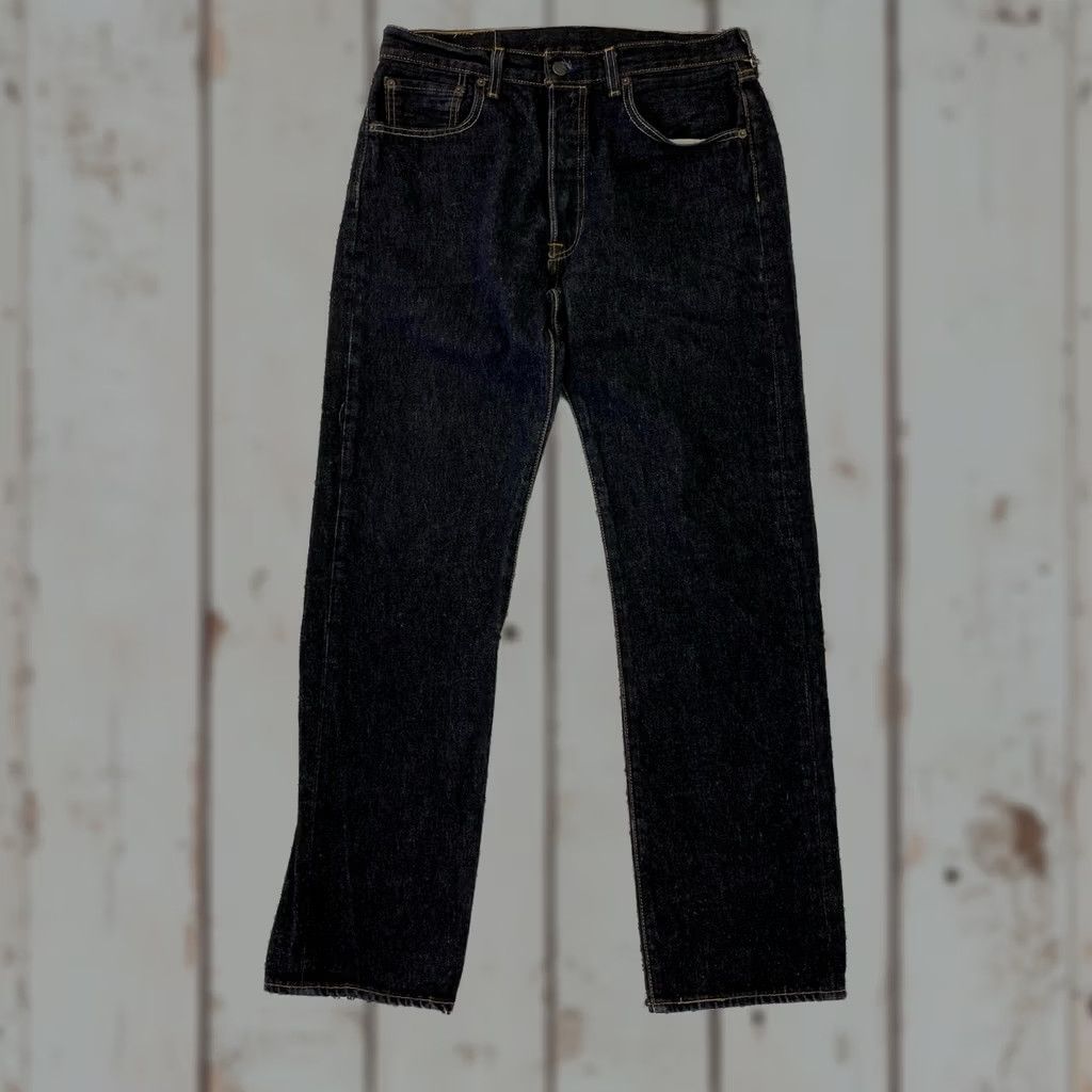 Levi's Levi's 501 Jeans Mens Size 33x34 Black Wash Denim Button Fly Straight Leg Regular Inseam 34 Mens Jeans Size US 33 - 1 Thumbnail