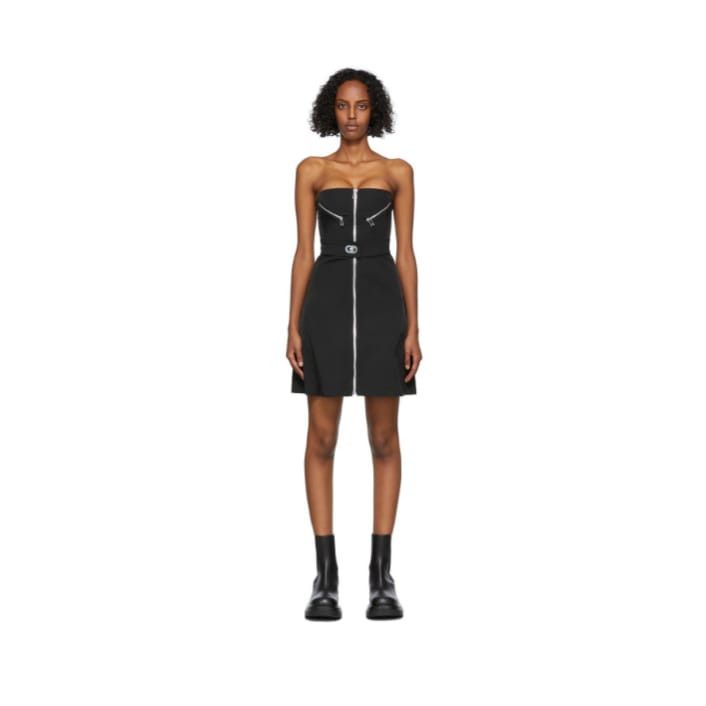 Bottega Veneta o1y0725 Sleeveless Mini Dress in Black Size XS / US 0-2 / IT 36-38 - 1 Thumbnail