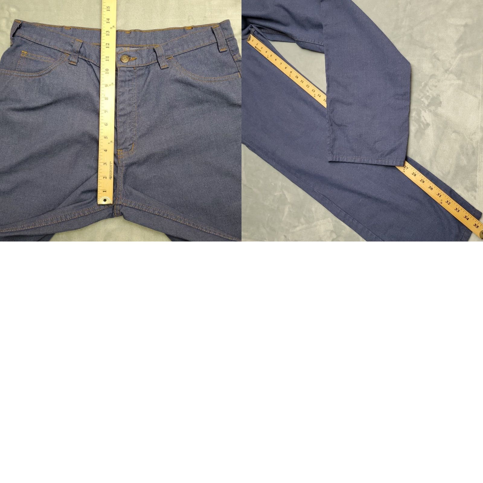 Denime VINTAGE Tough Duck FR Jeans Mens 36x36 Blue Denim Fire Flame Resistant Cargo Jeans Mens 36 Blue Denim 90s Mens Size US 36 / EU 52 - 9 Thumbnail