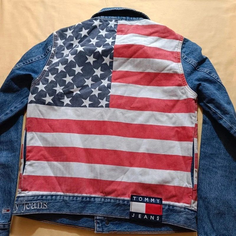 Tommy Hilfiger Tommy Hilfiger Jeans Denim Jacket Trucker USA Flag Size S Size S / US 4 / IT 40 - 11 Thumbnail