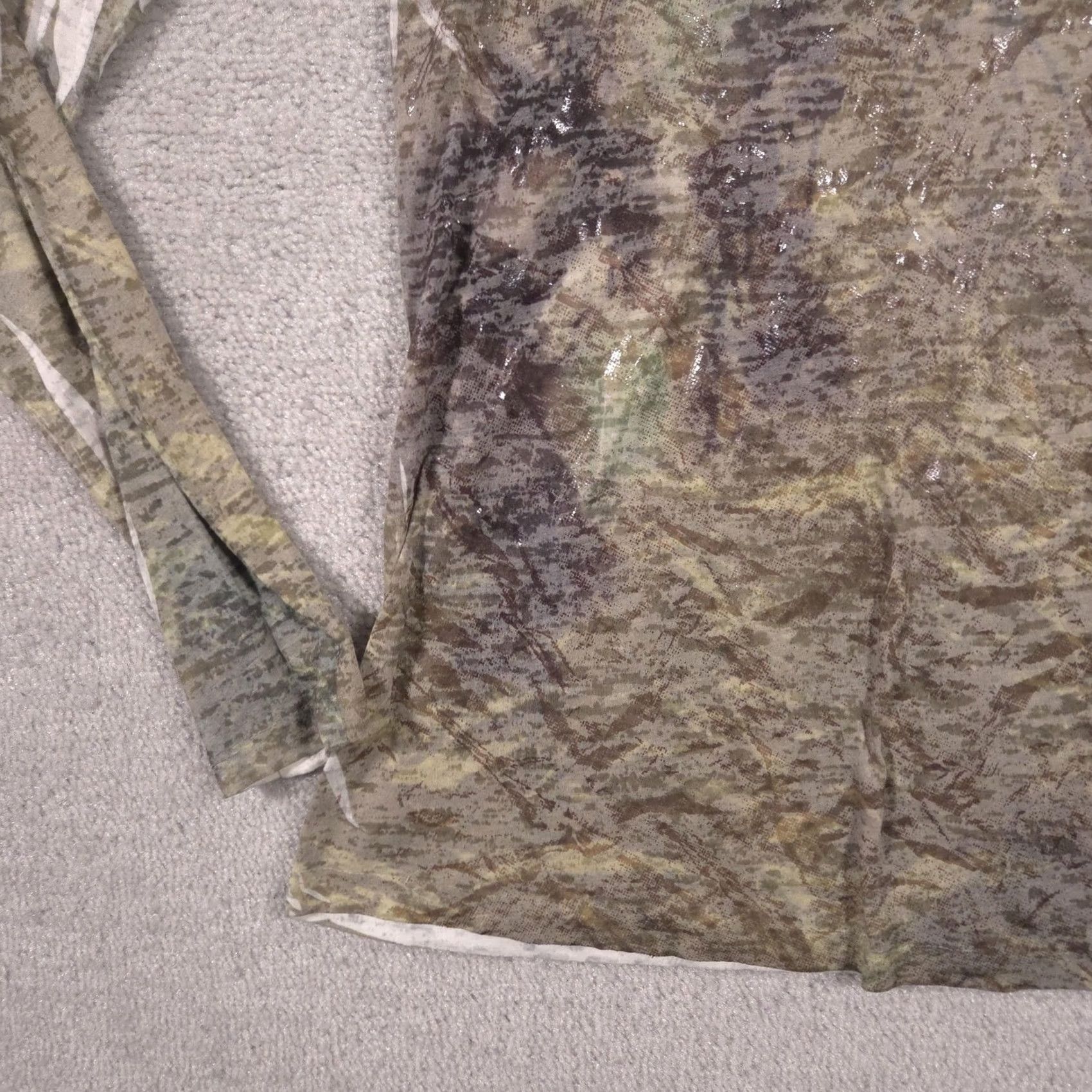 Vintage Maurices Shirt Womens Medium Green Floral Glitter Sheer Scoop Neck Tee Top Size M / US 6-8 / IT 42-44 - 4 Thumbnail