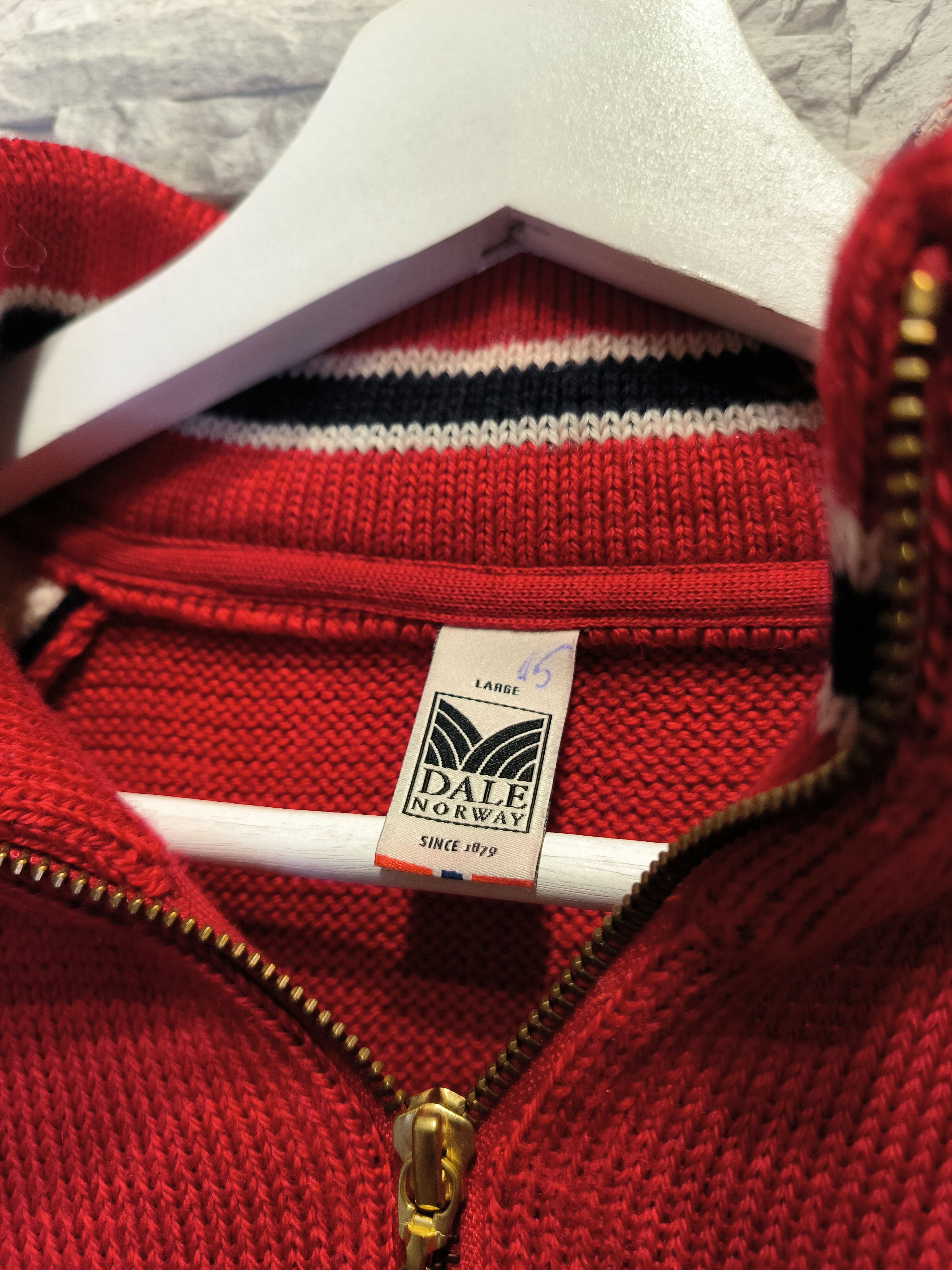 Dale Of Norway × Vintage Dale of Norway Wool Knitwear Salmon Leather Half Zip Vintage Size US L / EU 52-54 / 3 - 5 Thumbnail