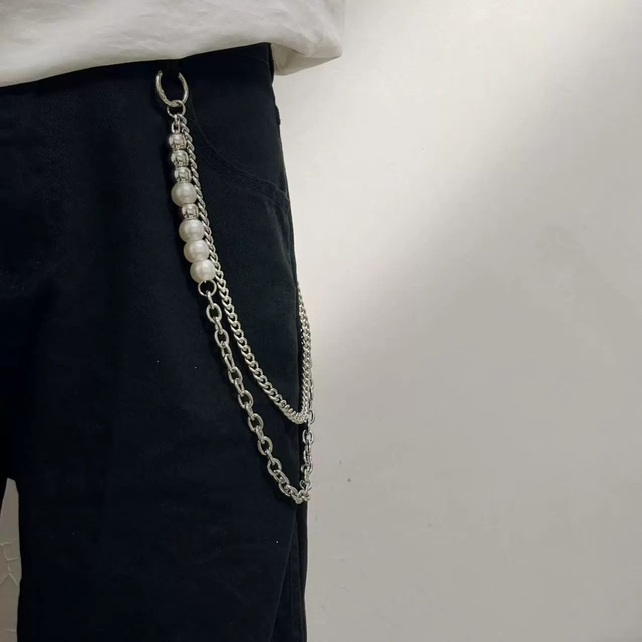 Vintage Retro hip-hop punk style jeans waist chain Size ONE SIZE - 3 Thumbnail