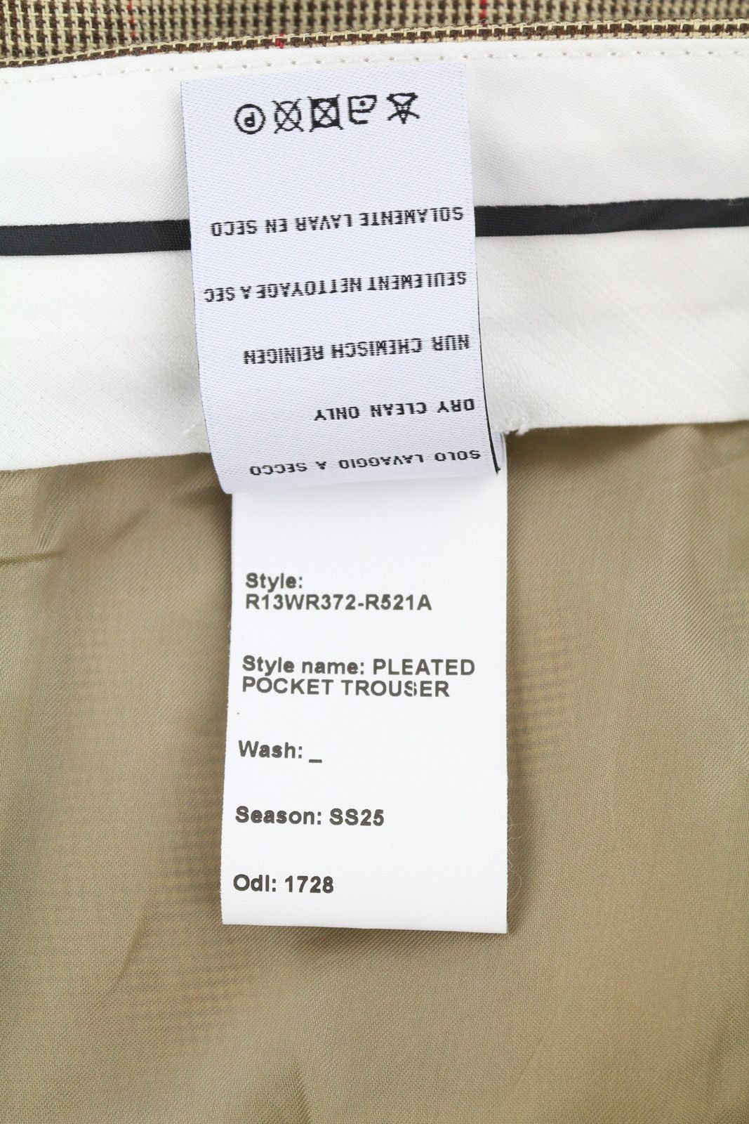 R13 PLEATED POCKET 27 Brown Wool Linen Cropped SS25 86846 Size 27" / US 4 / IT 40 - 8 Thumbnail