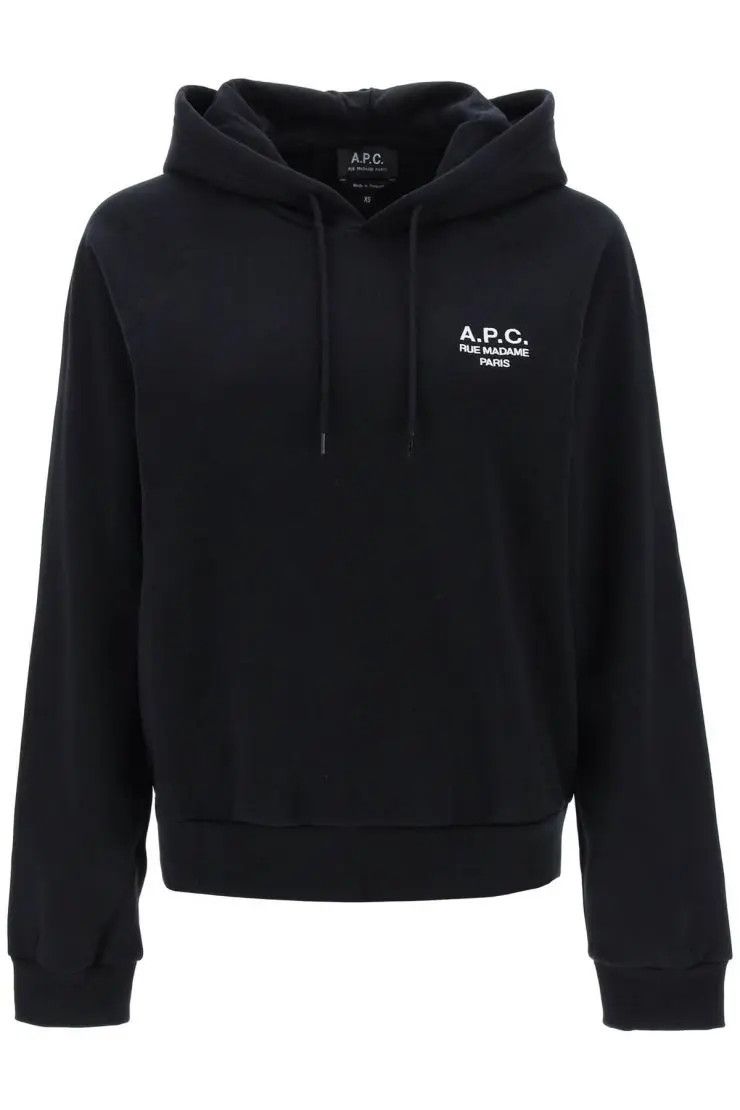 image of A P C O1S22I1N0324 Logo Hoodie In Black, Women's (Size Medium)