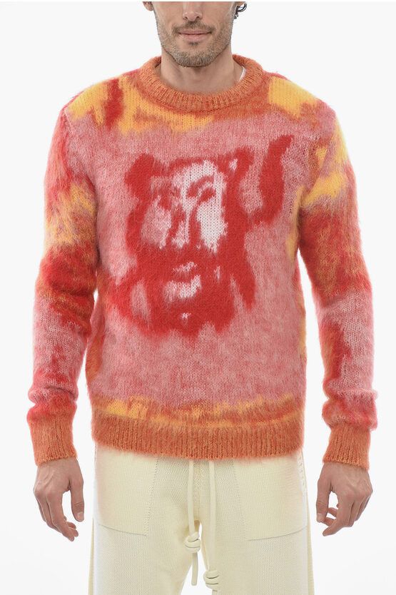 Image of Dior Peter Doig Alpaca Blend Lion Sweater With Multicolored Patte, Men's (Size Small)