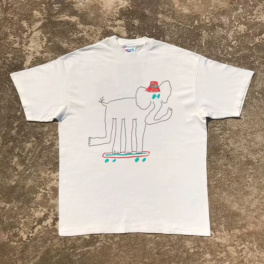 Japanese Brand × Vintage White vintage elephant pattern loose cotton t-shirt Size US M / EU 48-50 / 2 - 1 Thumbnail