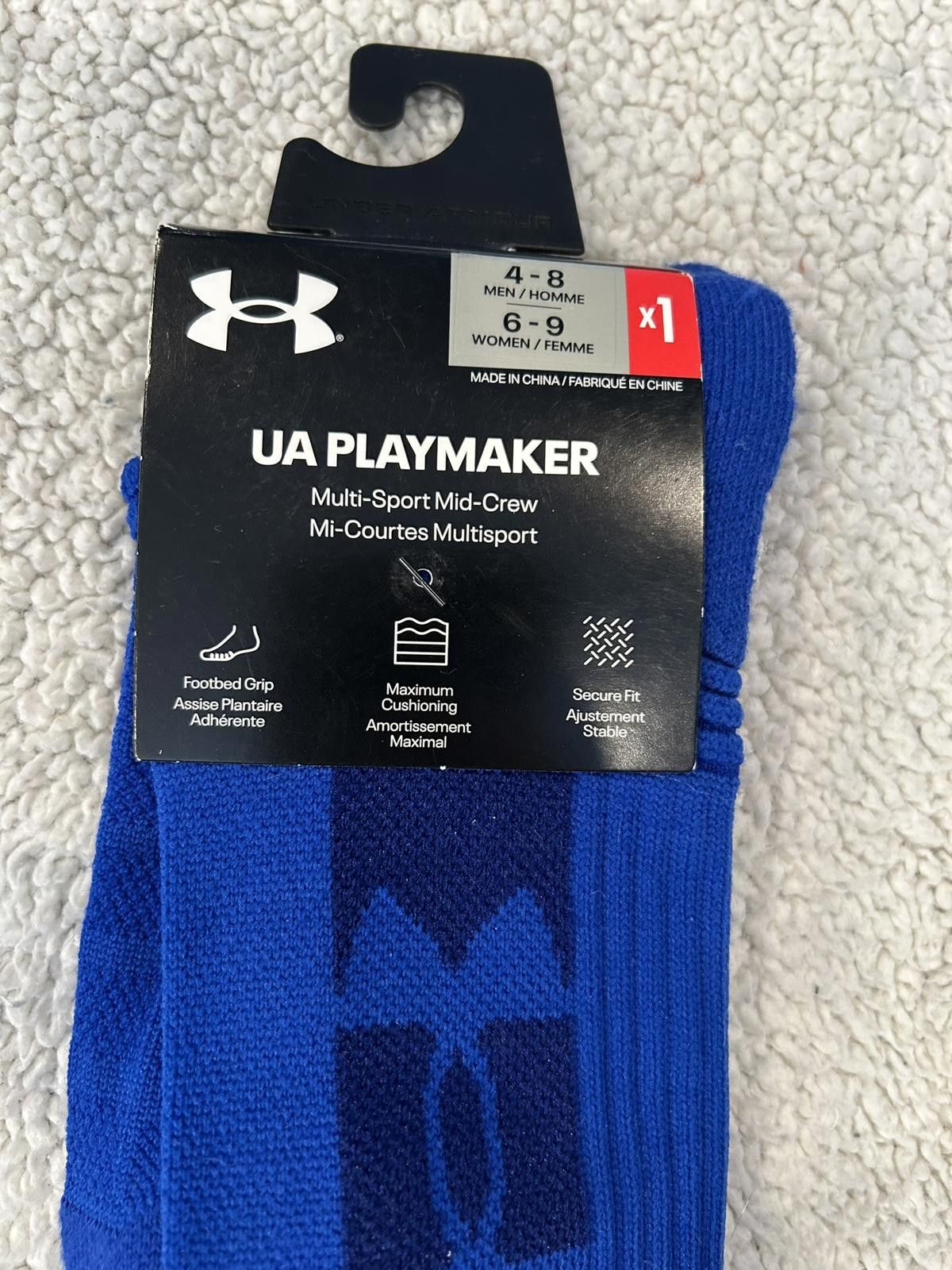 Under Armour Under Armour UA Playmaker Multi-Sport Mid-Crew Socks Blue Size ONE SIZE - 2 Thumbnail