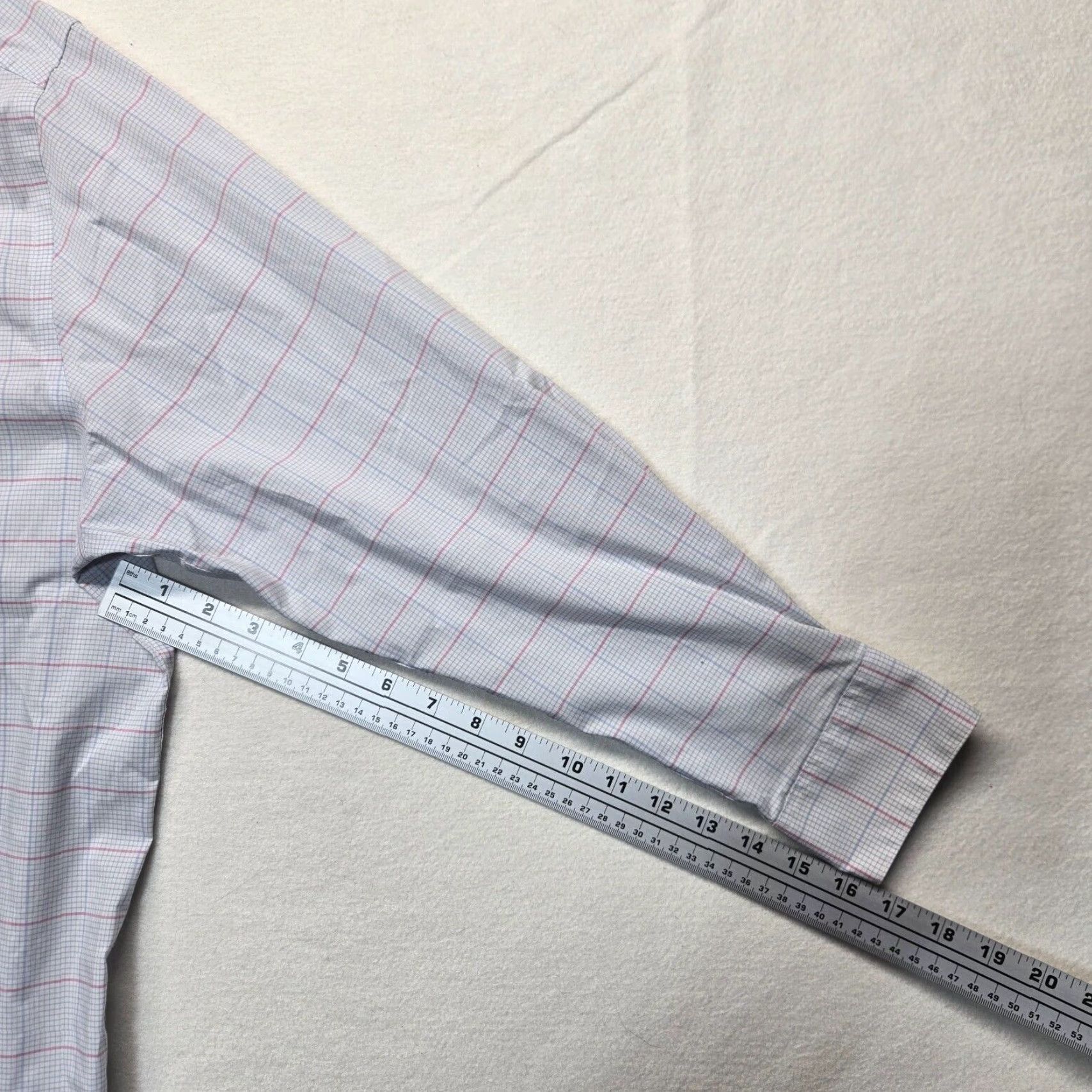 Van Heusen Van Heusen Shirt Mens XL White Checkered Button-Up Long Sleeve Size US XL / EU 56 / 4 - 5 Thumbnail