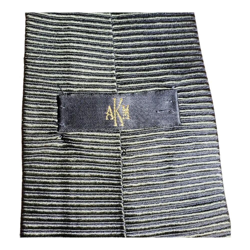 Designer T111 Anne Klein Vintage Silk Olive Tie 56" Size ONE SIZE - 5 Thumbnail