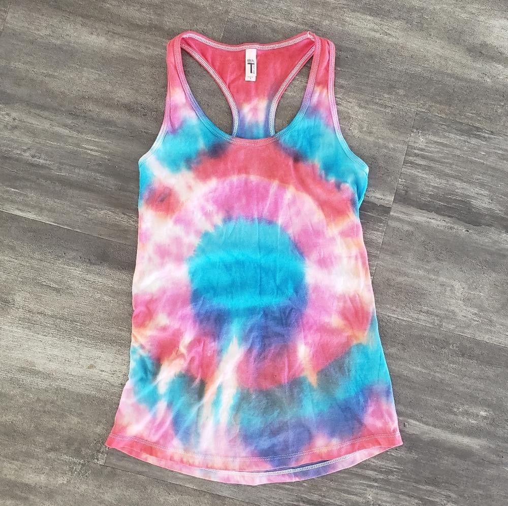 Next Level Apparel Colorful Tie Dye Next Level Ideal T Tank Size S / US 4 / IT 40 - 1 Thumbnail