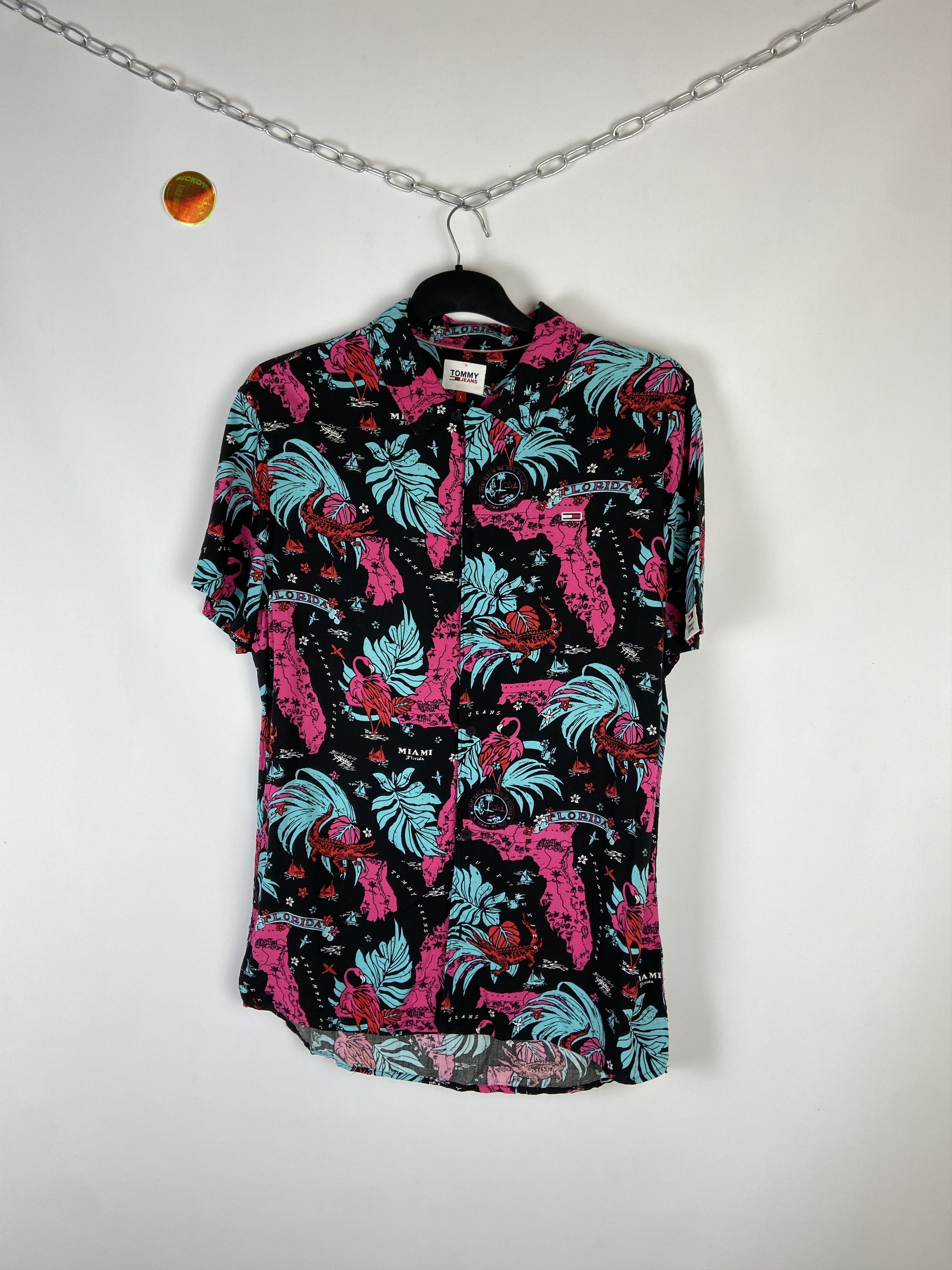 Other Vintage Tommy Hilfiger Crazy Aloha Hawaiian Shirt Size US L / EU 52-54 / 3 - 3 Thumbnail
