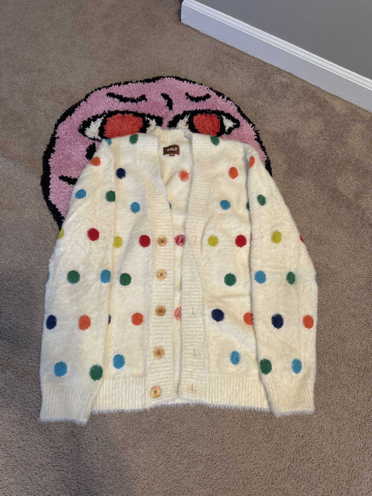 Golf wang polka dot cardigan