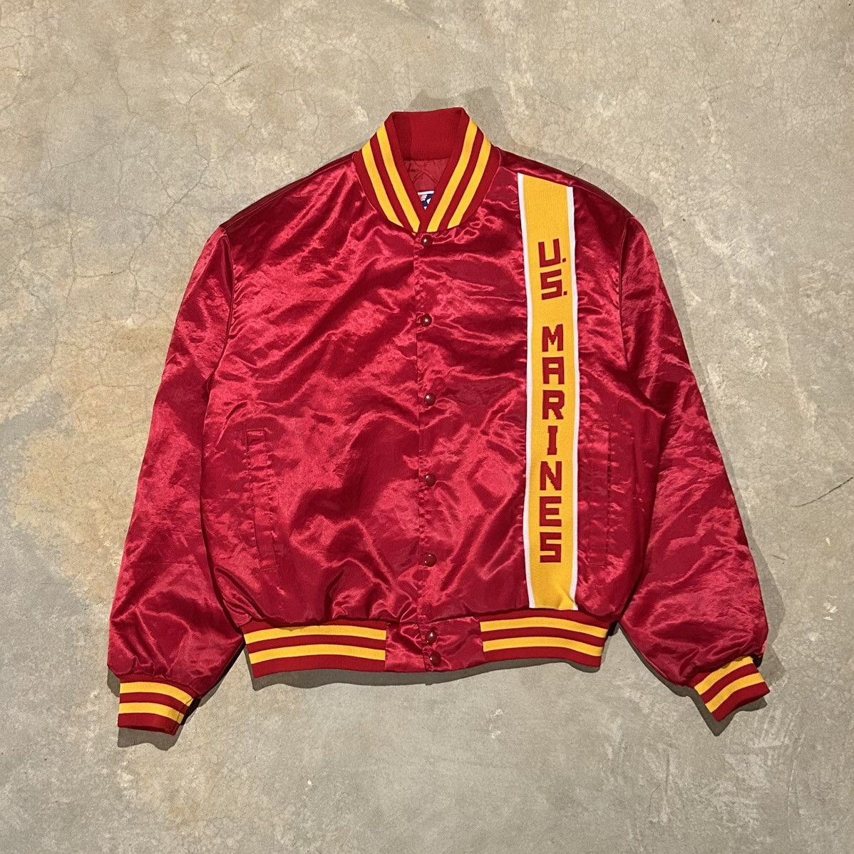 Vintage Crazy Vintage 80s US Marines Swingster Satin Bomber Jacket Size US XL / EU 56 / 4 - 1 Thumbnail
