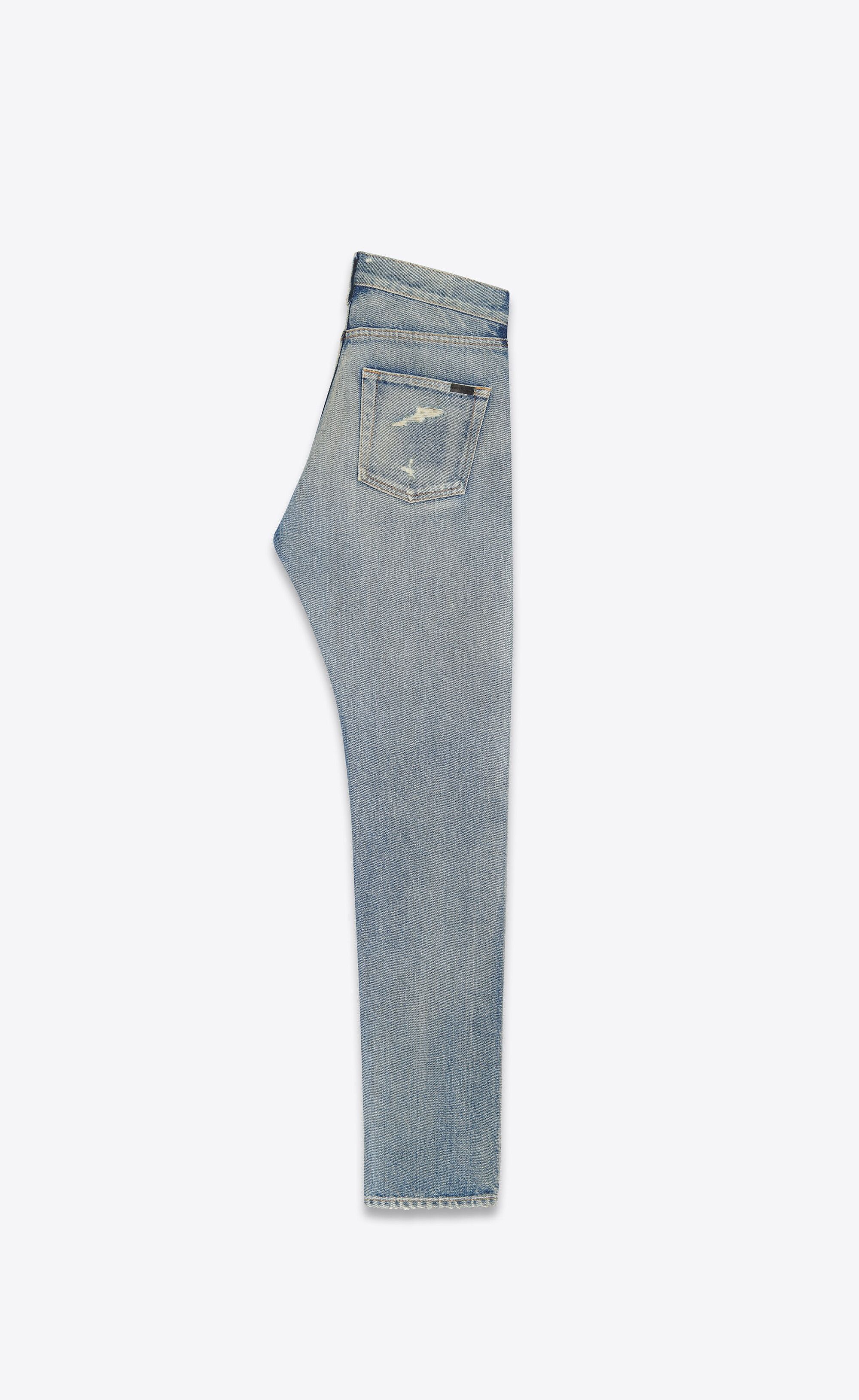 Saint Laurent Paris oc11z1225 710036 Mid Waist Jeans in Melrose in Blue Denim Size US 30 / EU 46 - 2 Thumbnail