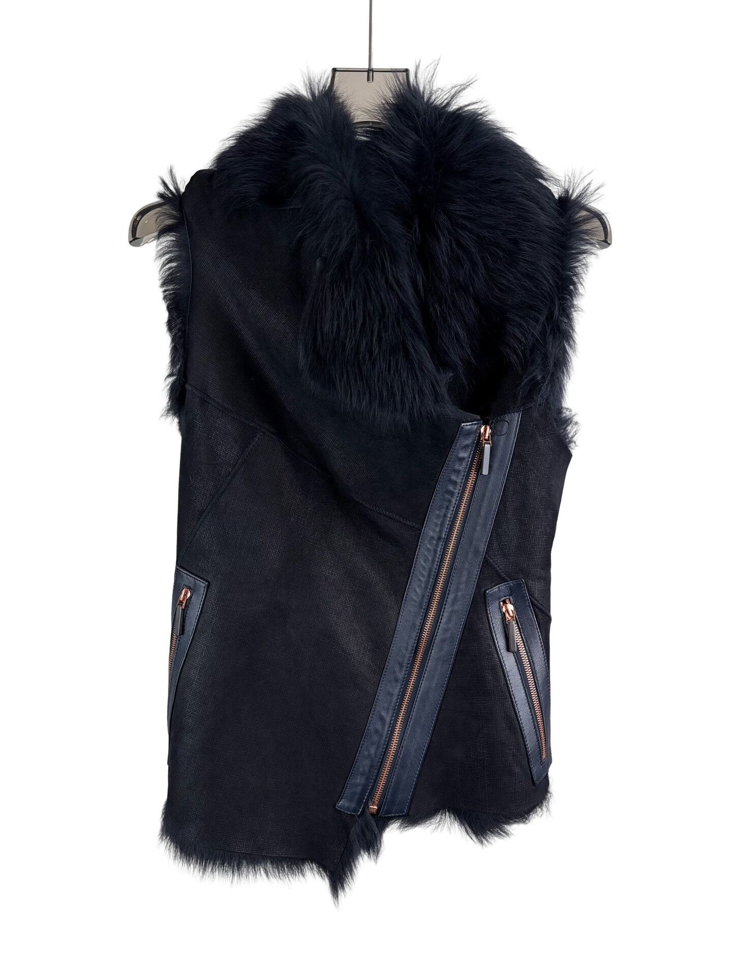 Karl Donoghue Karl Donoghue Shearling Fur Trim Vest US 6 Size M / US 6-8 / IT 42-44 - 1 Thumbnail