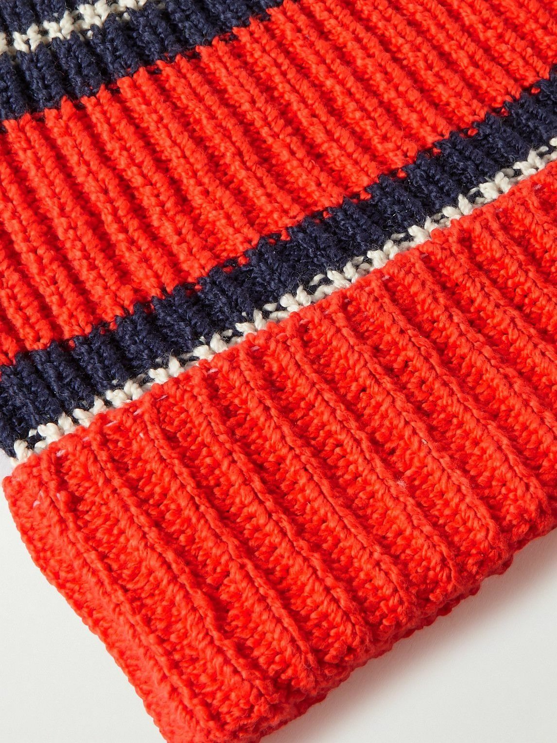 The Elder Statesman $495 The Elder Statesman Nora Striped Ribbed Cotton Beanie Size ONE SIZE - 3 Thumbnail