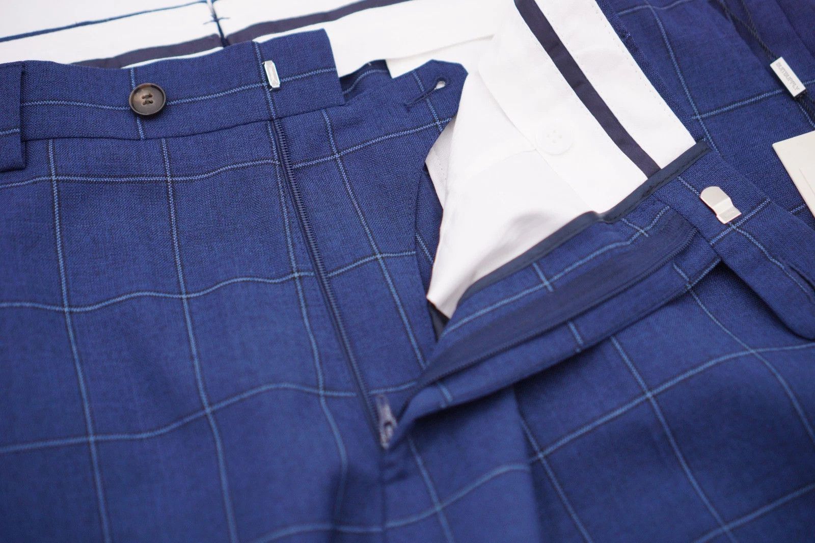 Suitsupply Men Suitsupply Trousers Navy Blue Brescia Wool & Mohair US46 Size 46R - 4 Thumbnail
