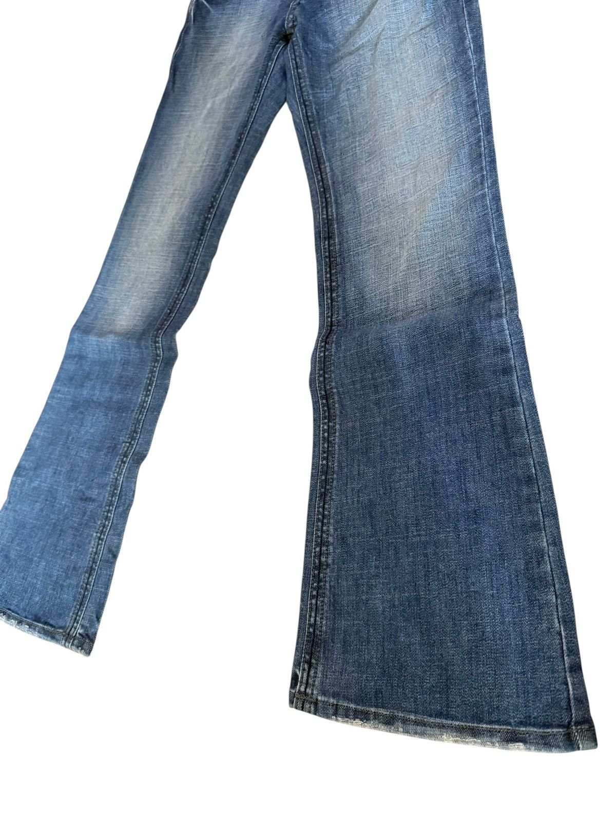 Tornado Mart Flared Jeans Plastic Boy Gly USA Made Nice Design Denim Size US 33 - 6 Thumbnail