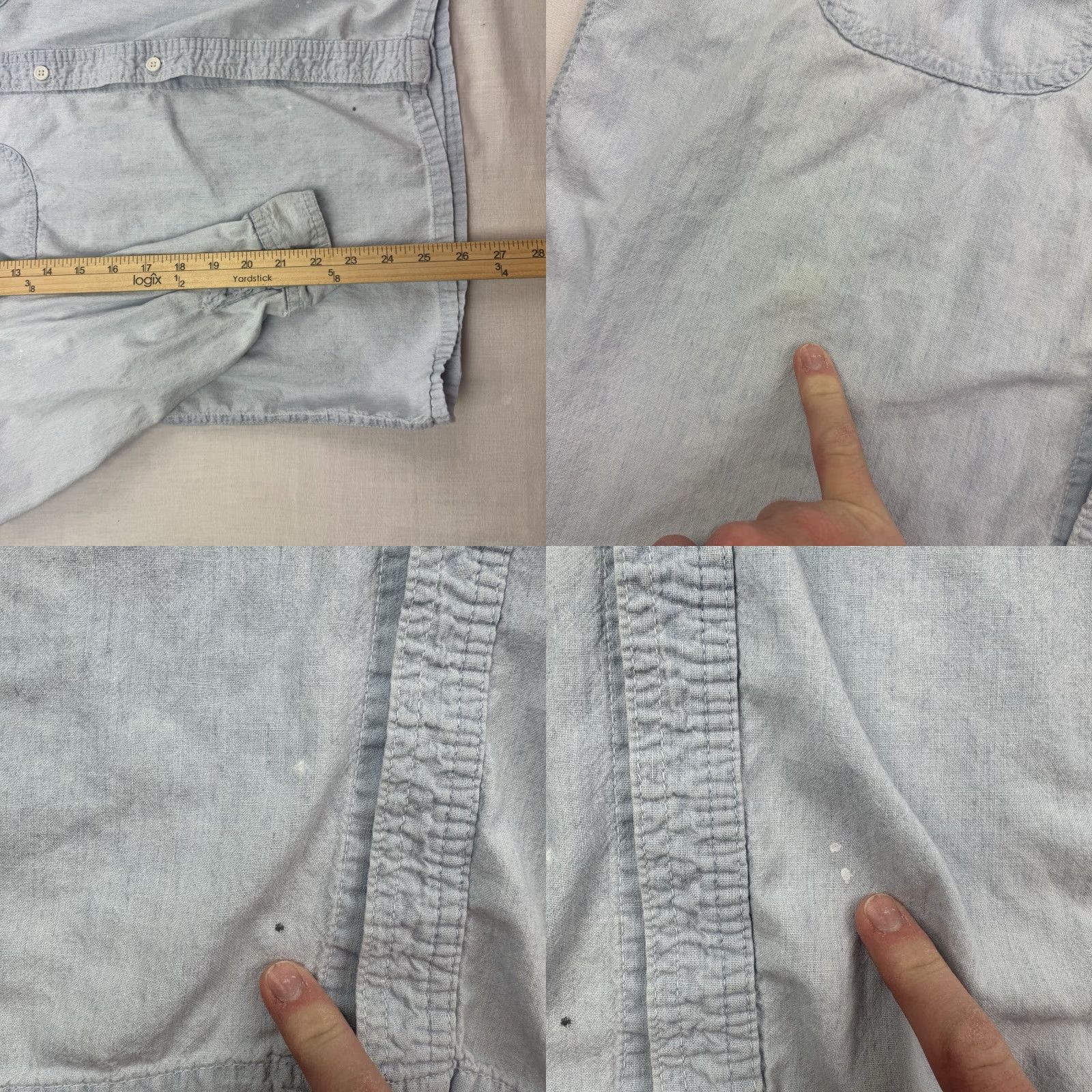 Guess VINTAGE Guess Button Up Shirt Adult Medium Blue 1980s 90s Collared Pockets Zip Casual Mens Shirt Size US M / EU 48-50 / 2 - 9 Thumbnail