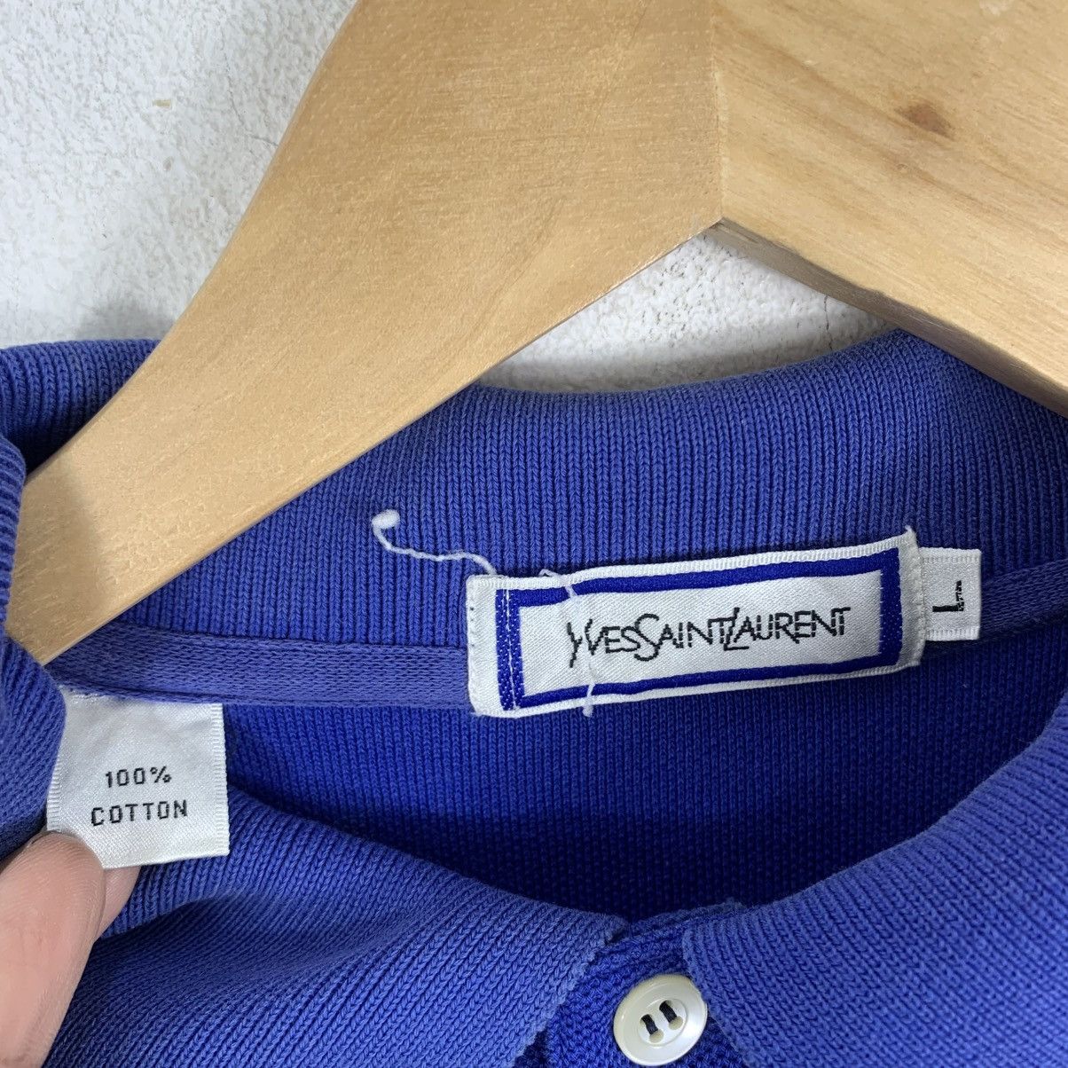 Yves Saint Laurent Vintage YVES SAINT LAURENT Ysl Embroidered Collar Tshirt Size US L / EU 52-54 / 3 - 5 Thumbnail
