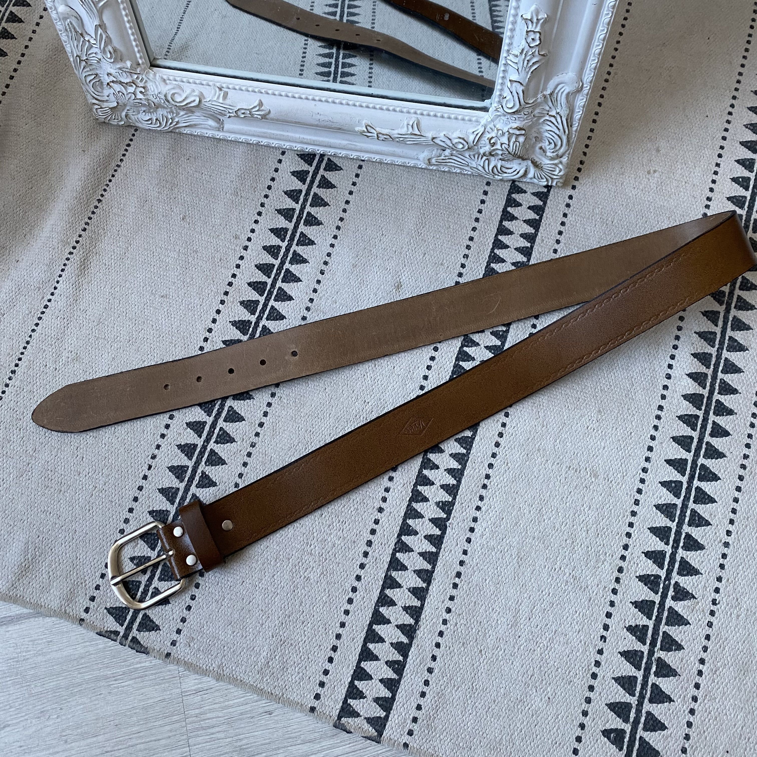 Polo Ralph Lauren Luxury Oldmoney French Designer Real leather belt Size 32 - 3 Thumbnail