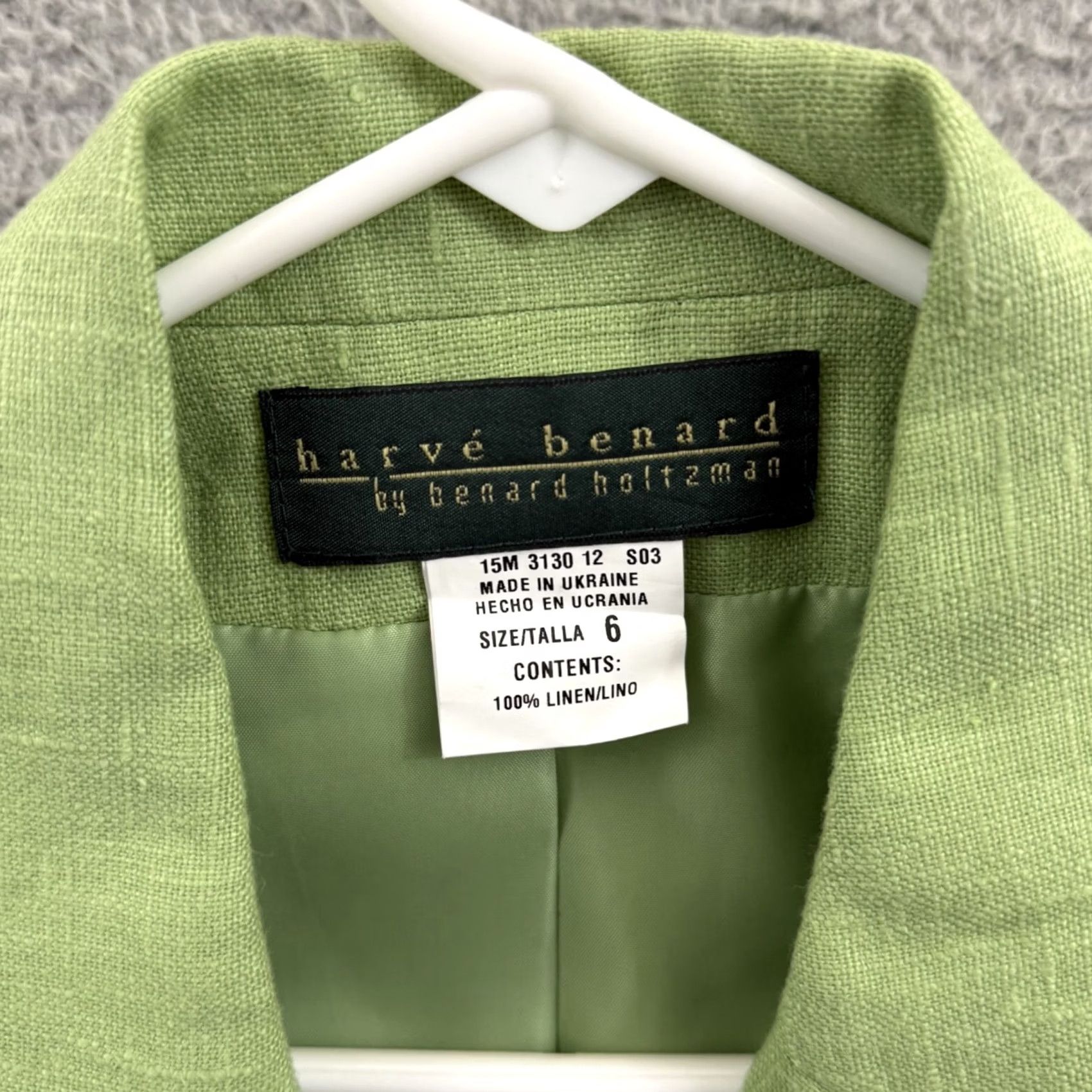 Vintage Harve Benard Blazer Womens 6 Green Linen Open Front Jacket Business Casual Formal NWT Vintage Mid-Length Long Sleeve Green Mens Womens Boys Girls Size M / US 6-8 / IT 42-44 - 4 Thumbnail
