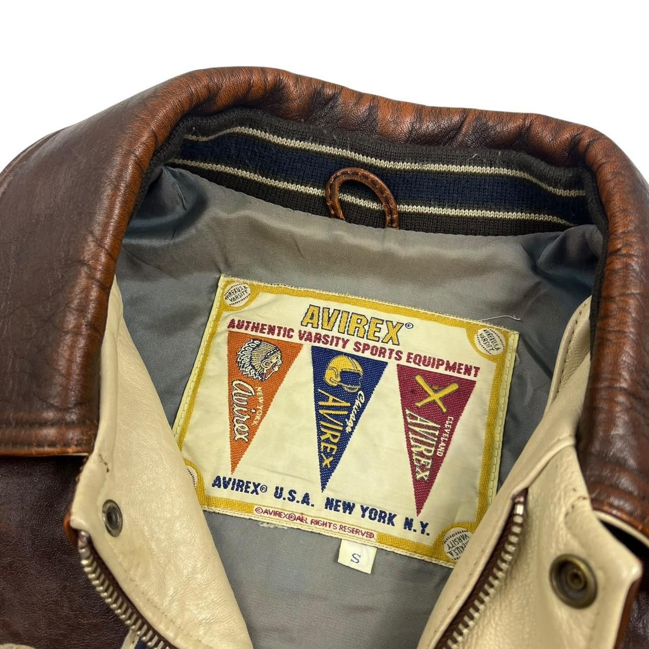 Avirex Vintage Avirex Hockey All Star Goalers Leather Jacket Small Size US S / EU 44-46 / 1 - 5 Thumbnail