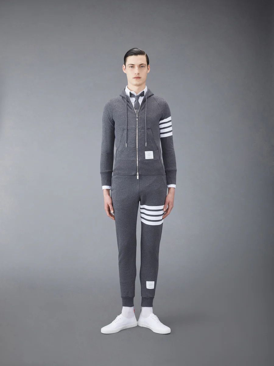 Thom Browne THOM BROWNE gray Loopback 4-Bar cotton sweatpants Size 4 XL Size US 36 / EU 52 - 4 Thumbnail