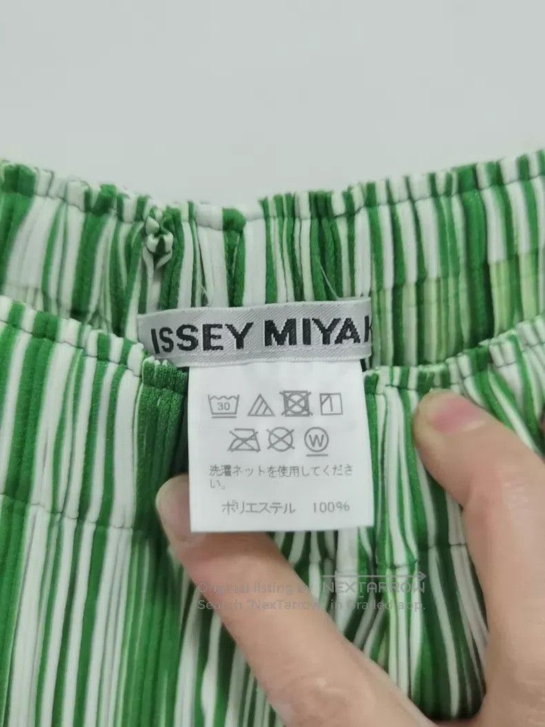 Issey Miyake Issey Miyake size:1 Green Wide-Leg Pants Size 22" - 2 Thumbnail