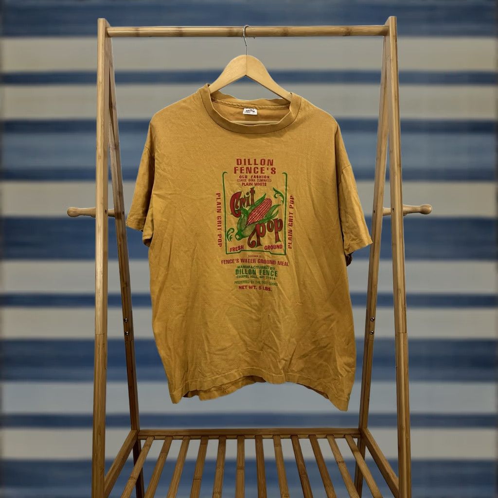 Anvil VTG 90s Dillon Fence Indie Grit Grain Feed Concert Tour T-Shirt XL Mustard Mens Short Sleeve Band Rock UNC Chapel Hill Size US XL / EU 56 / 4 - 1 Thumbnail