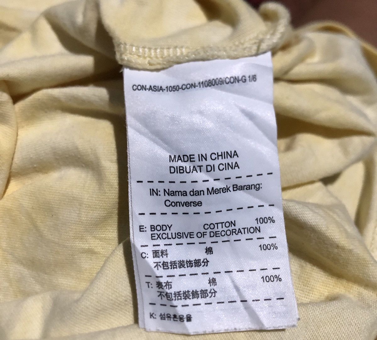 Converse Converse Crew Neck Tshirt Yellow Marble Size US M / EU 48-50 / 2 - 5 Thumbnail