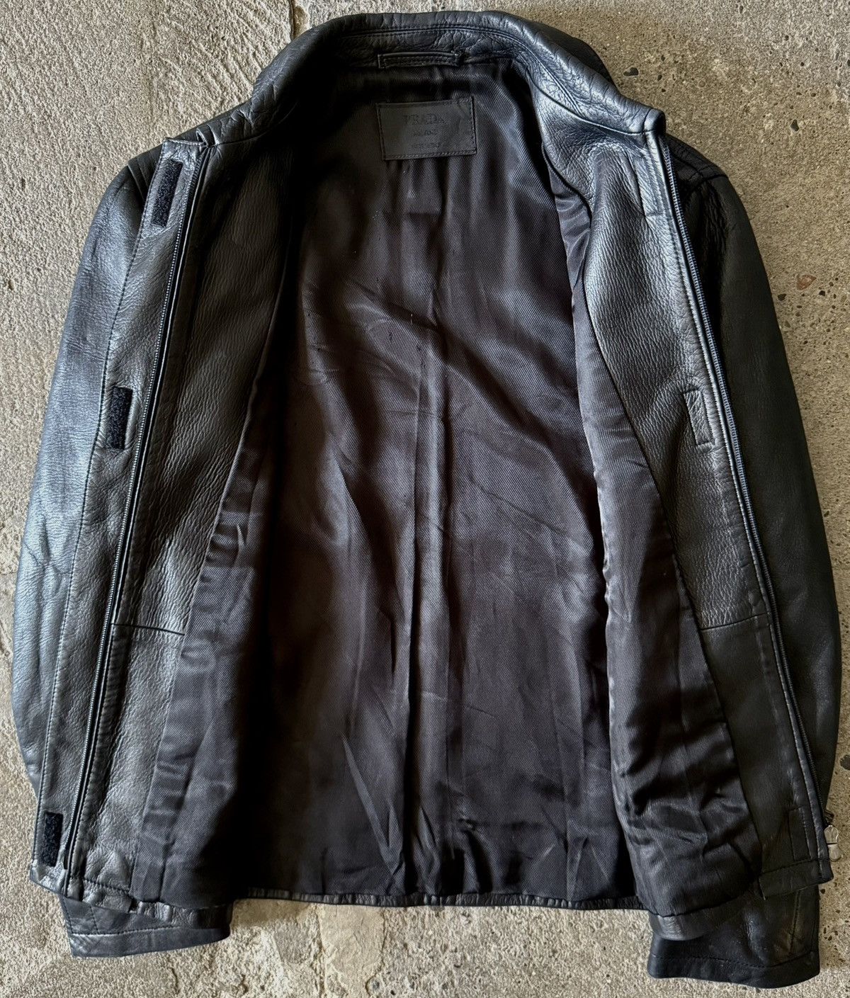 Prada Prada - 1999 - Velcro Zippered - Leather Jacket Size XS / US 0-2 / IT 36-38 - 10 Thumbnail