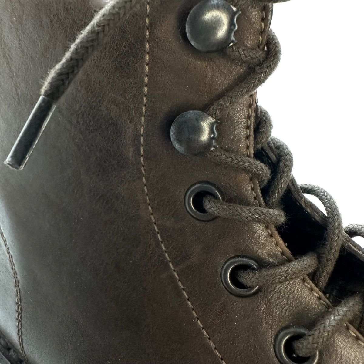 Other Boemos Italy Brown Leather Boots Lace Zip Up US6.5 EU37 Size US 7 / IT 37 - 6 Thumbnail
