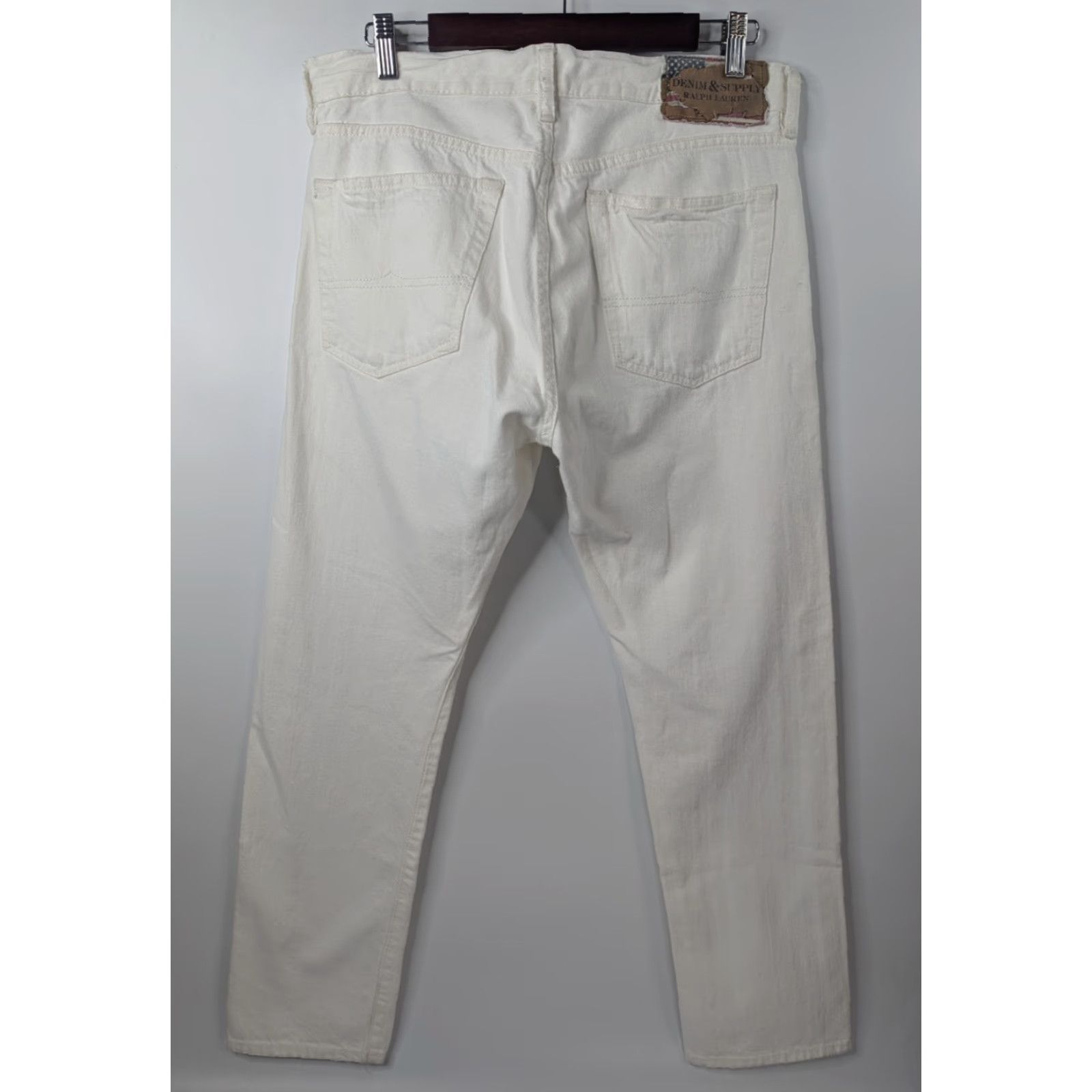 Ralph Lauren Ralph Lauren Denim Supply Slim Fit Jeans White Mens 33x30 Denim & Supply Slim Fit Jeans Men White 90s City Logo Preppy Pockets Size US XS / EU 42 / 0 - 5 Thumbnail