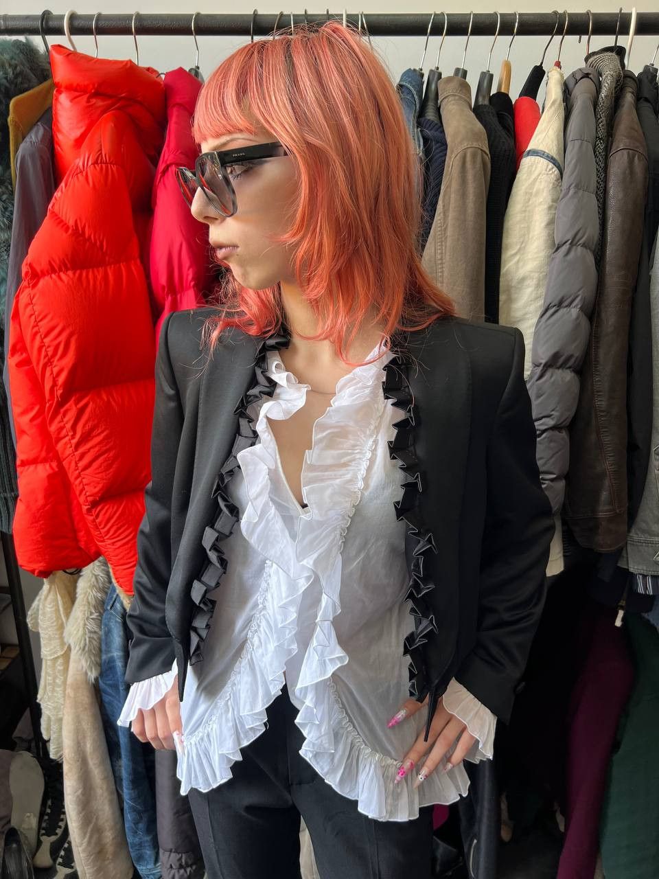 Yves Saint Laurent YSL Rive Gauche Cropped Tuxedo Jacket SS2006 Pilati Size XS / US 0-2 / IT 36-38 - 3 Thumbnail