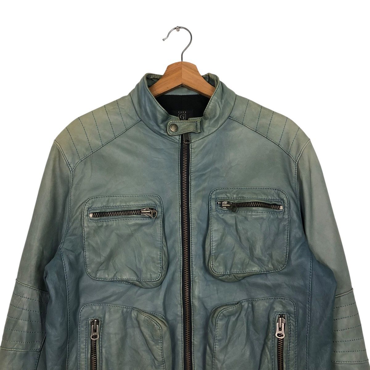 Japanese Brand 🔥VINTAGE CROPPED BIKER LEATHER JACKET G-STAGE ISSEY MIYAKE Size US M / EU 48-50 / 2 - 5 Thumbnail