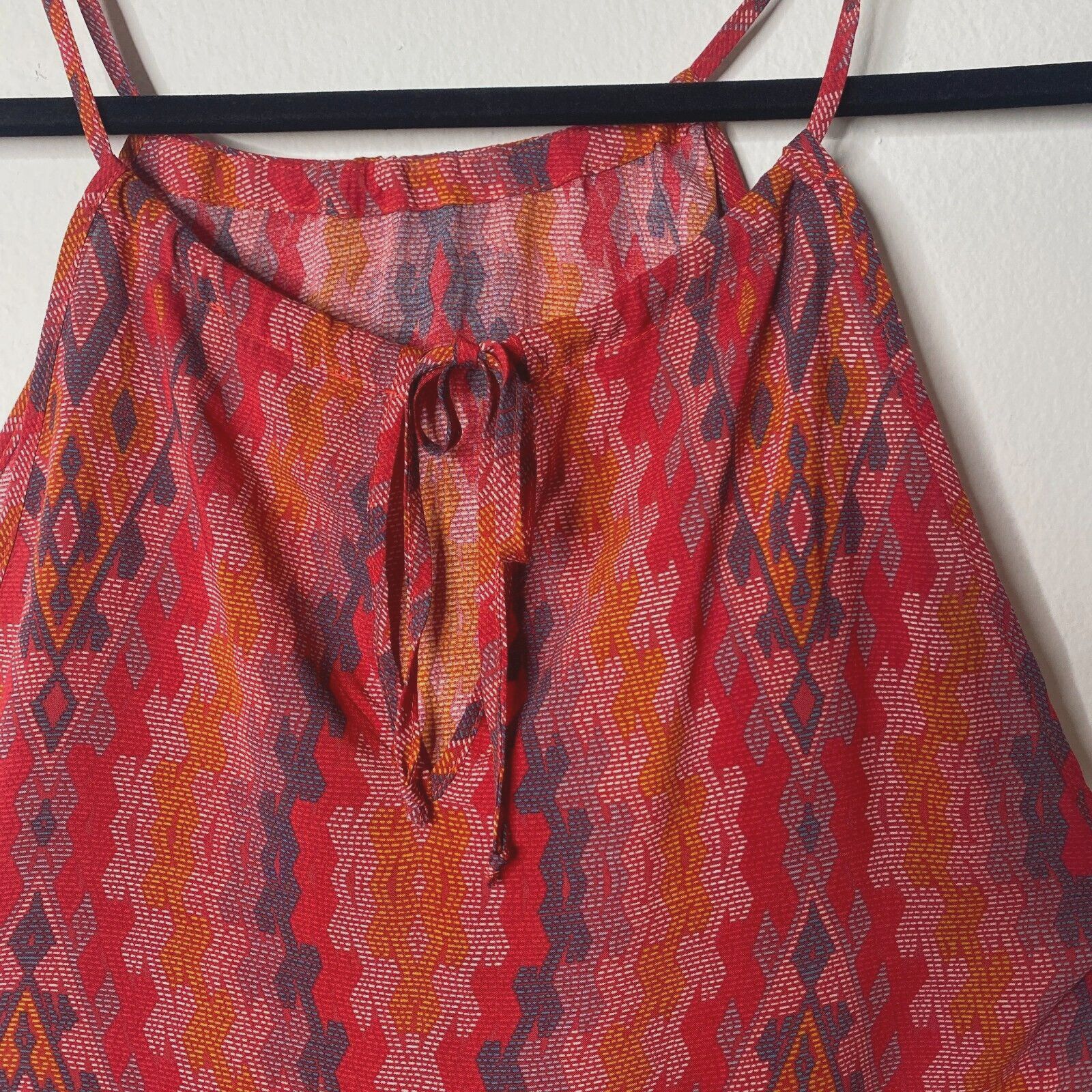 Other Allison Joy Alina Halter Red Orange Aztec Sleeveless Top XS Size XS / US 0-2 / IT 36-38 - 4 Thumbnail