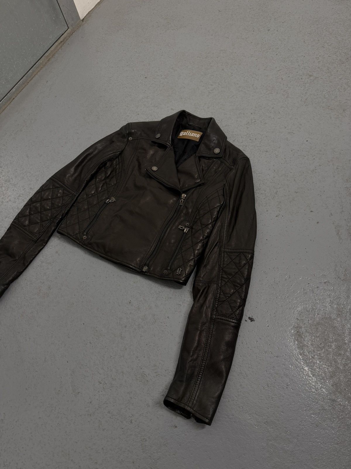 John Galliano John Galliano Biker Leather Cropped Jacket Size US XS / EU 42 / 0 - 3 Thumbnail
