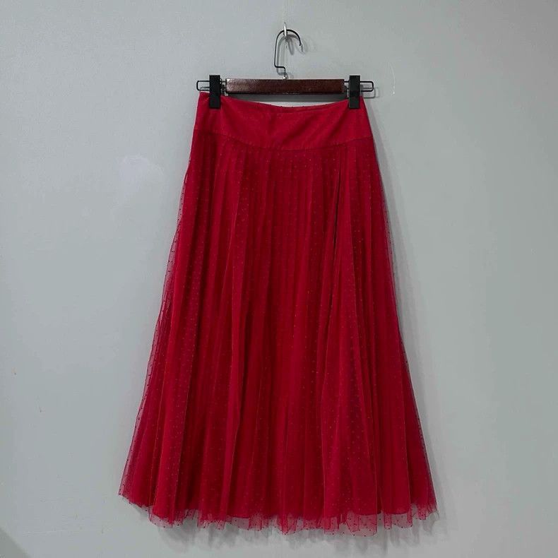 Dior Red Tulle Skirt by Dior-2505 Size 34" / US 12 / IT 48 - 3 Thumbnail
