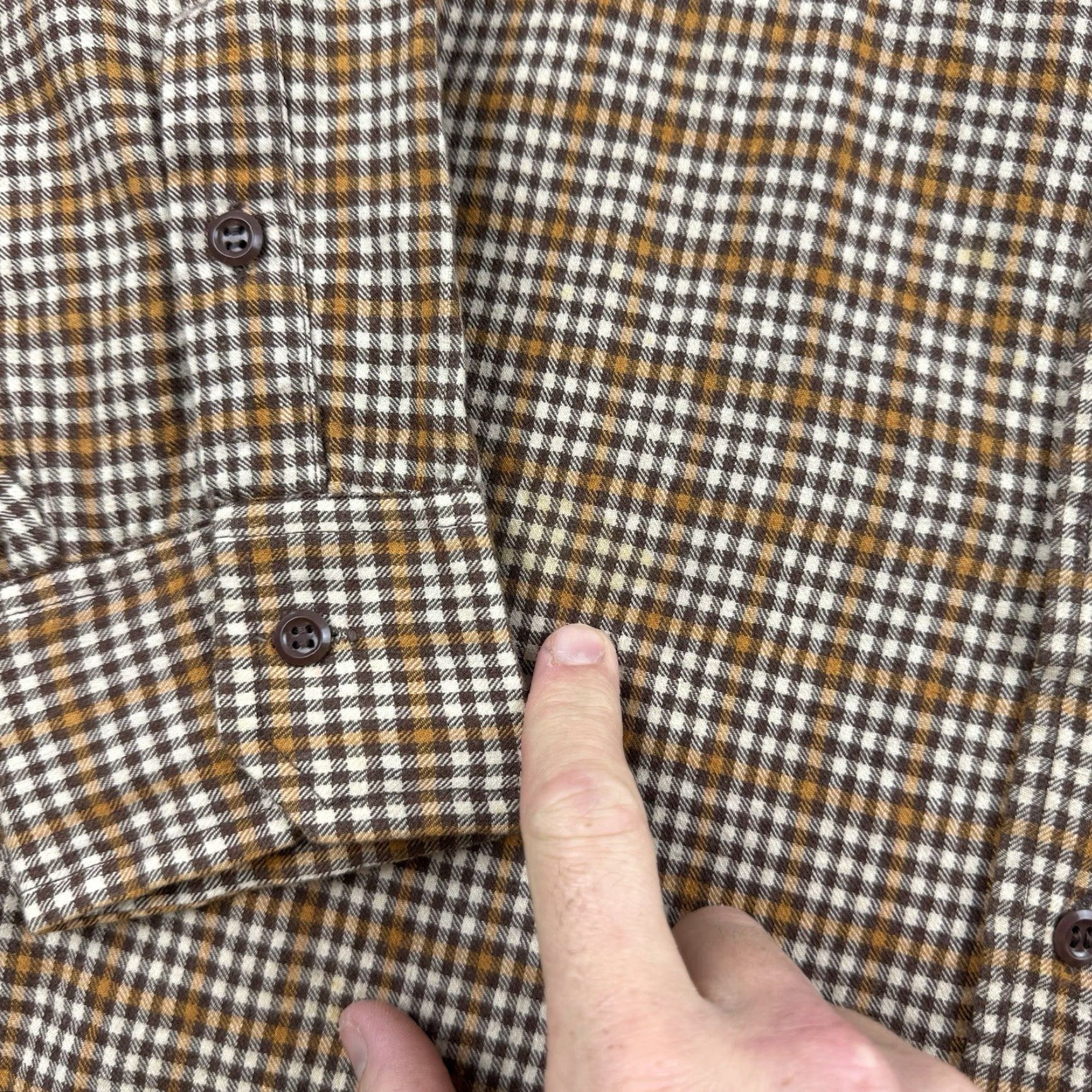 Sears VINTAGE Sears Flannel Shirt Adult Medium Brown Plaid Collared Button Up Size US M / EU 48-50 / 2 - 2 Thumbnail