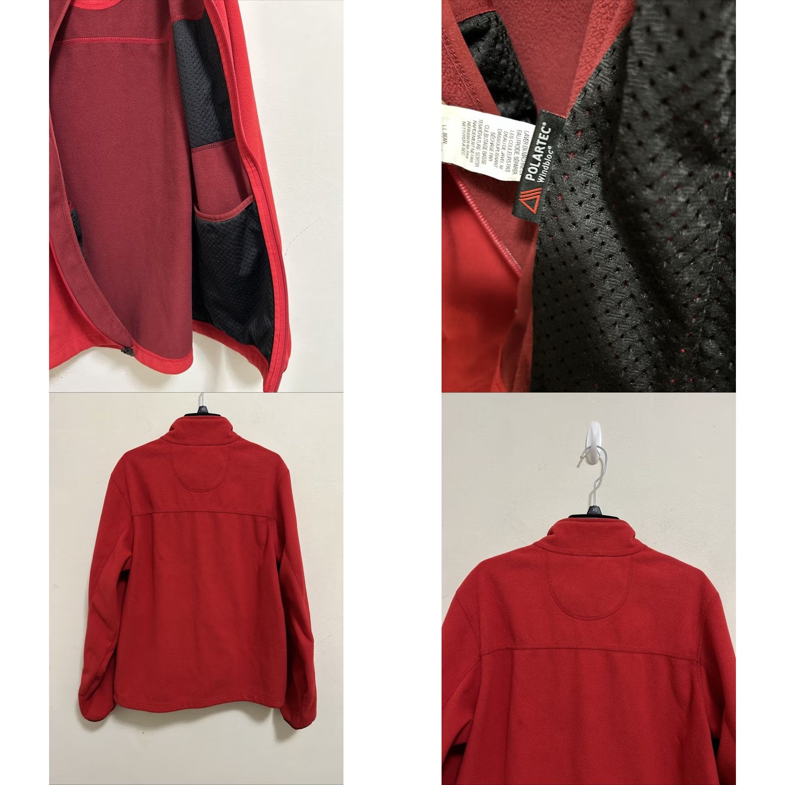 Vintage LL Bean Jacket Mens Small Red Full Zip Polartec Fleece Windbreaker Pockets Size US S / EU 44-46 / 1 - 8 Thumbnail
