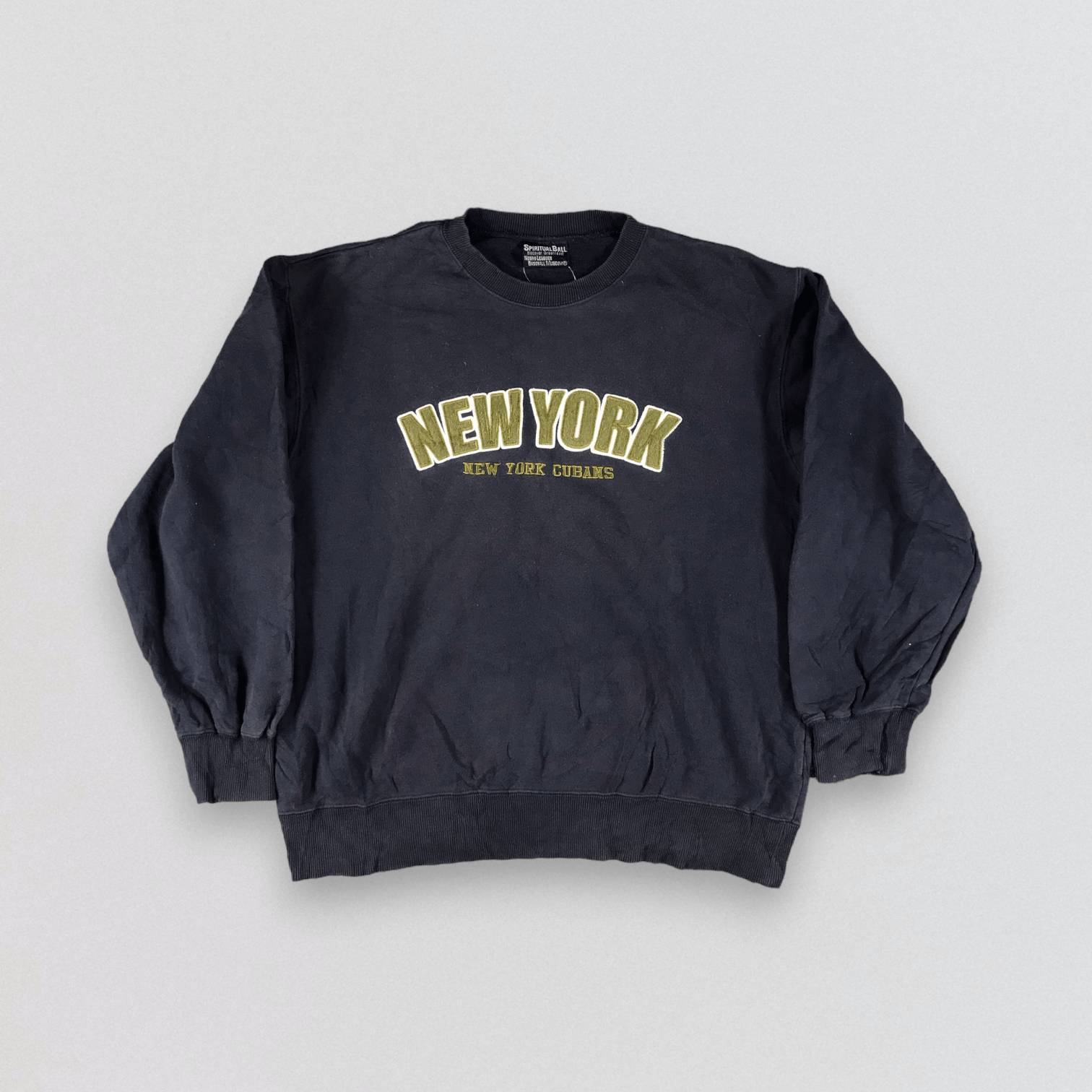 image of Vintage New York Cubans Sun Faded Sweatshirt in Faded Blue, Men's (Size Large)