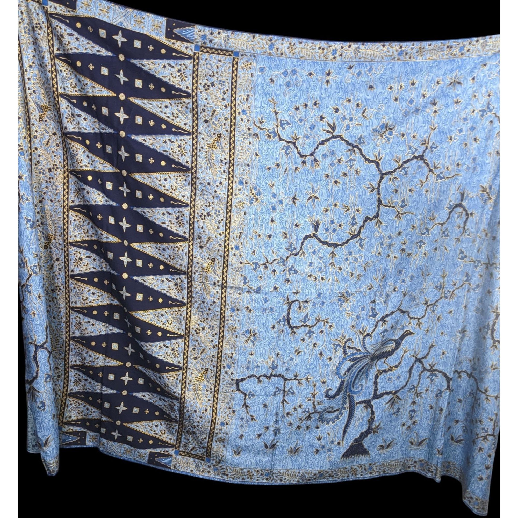 Other Blue Batik Peacock Sarong Wrap 68x45 Inches With Intricate F Size ONE SIZE - 3 Thumbnail