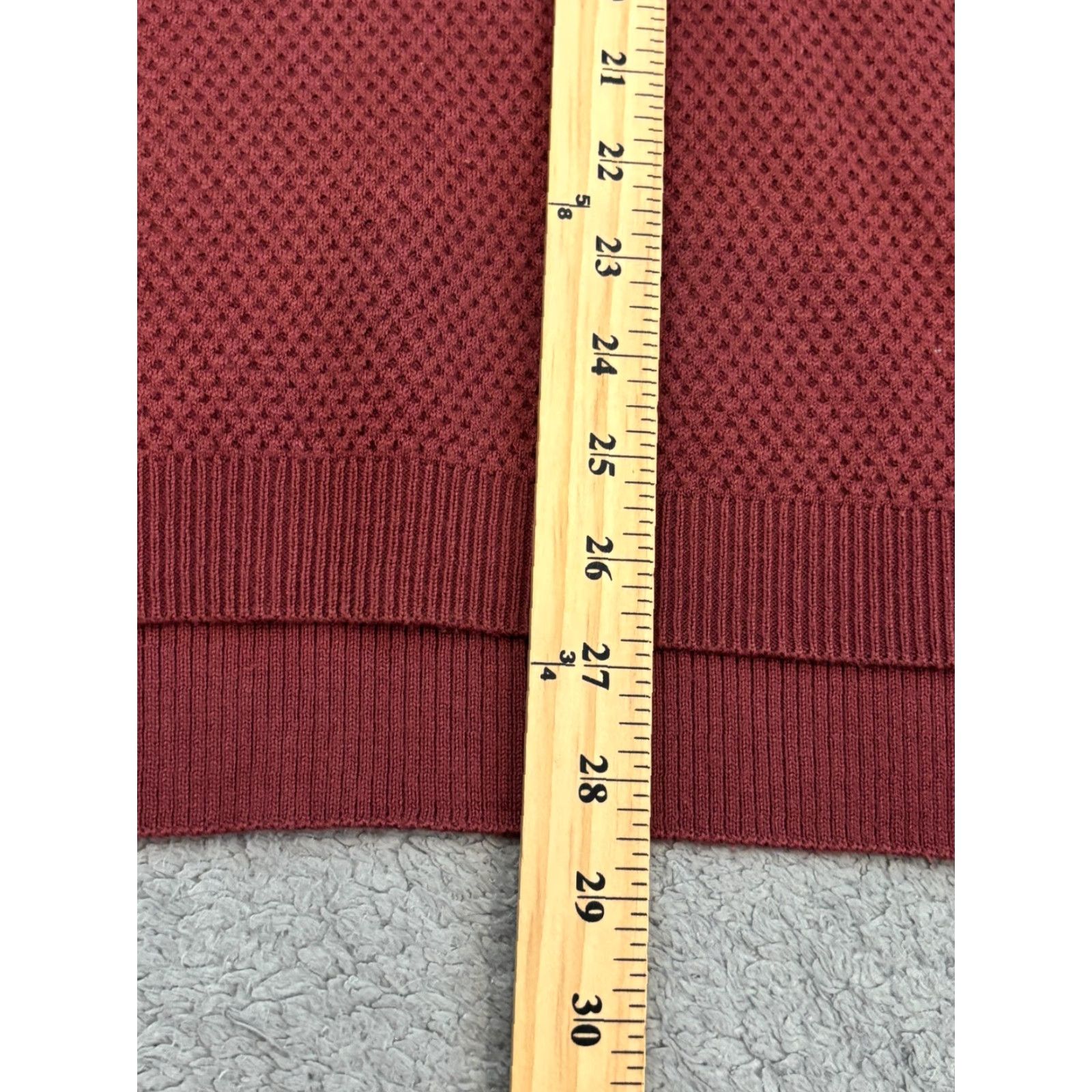 Athleta Athleta Thermal Honeycomb Sweater Waffle Knit Merino 870515 Womens Large Maroon Size L / US 10 / IT 46 - 4 Thumbnail