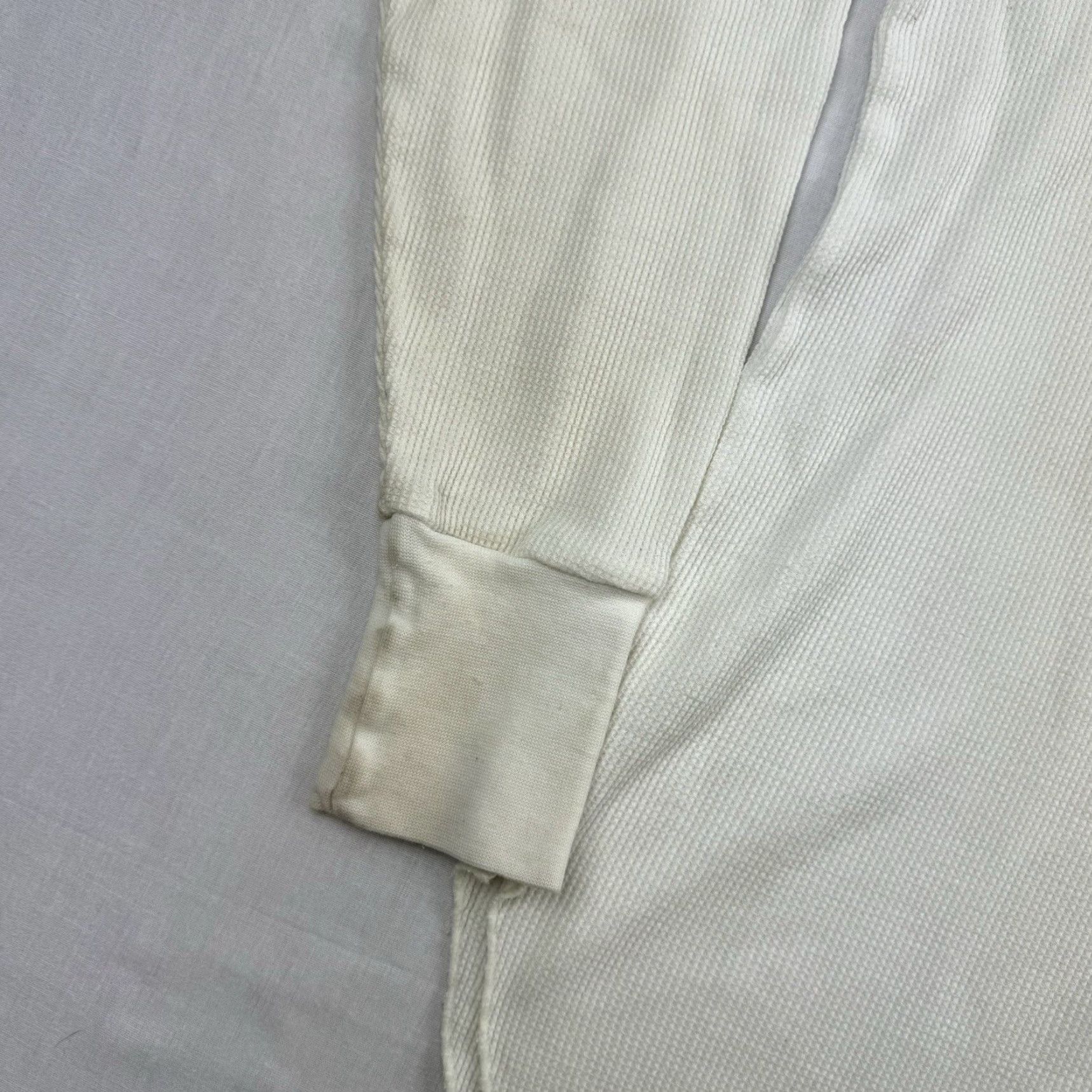 Vintage VINTAGE 1960s Thermal Undershirt Adult XL White Grunge Stained 1970s Rockabilly T-Shirt Long Sleeve Mens Size US L / EU 52-54 / 3 - 4 Thumbnail