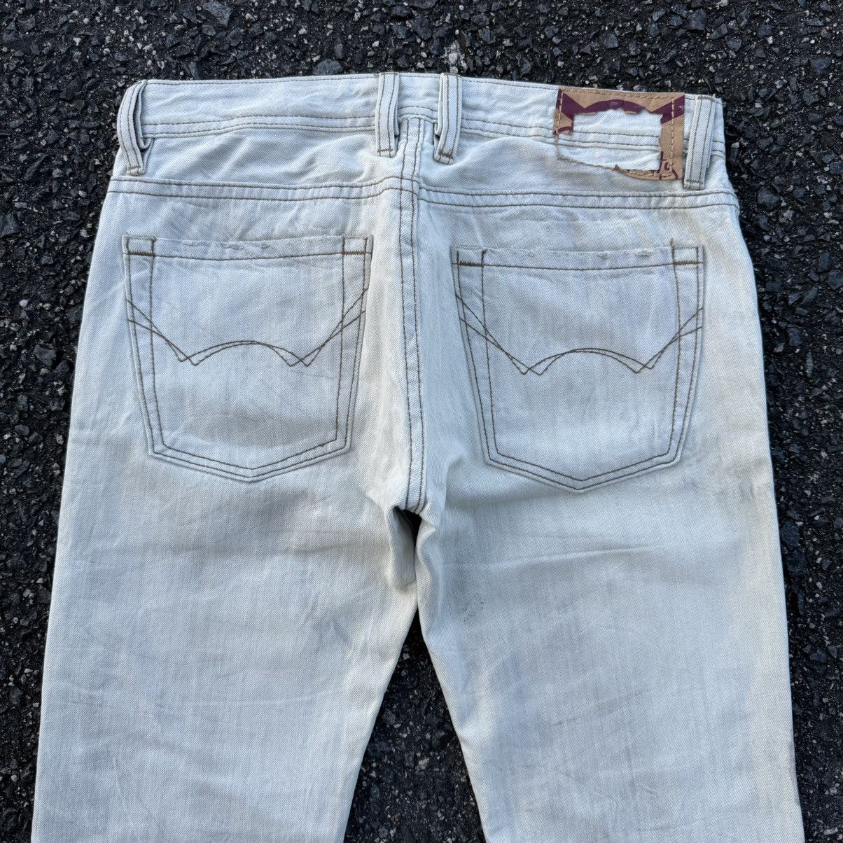 Cult Of Individuality VTG FLARE CULT OF INDUALITY WHITE YELLO JEAN DENIM PANTS Size US 33 - 11 Thumbnail