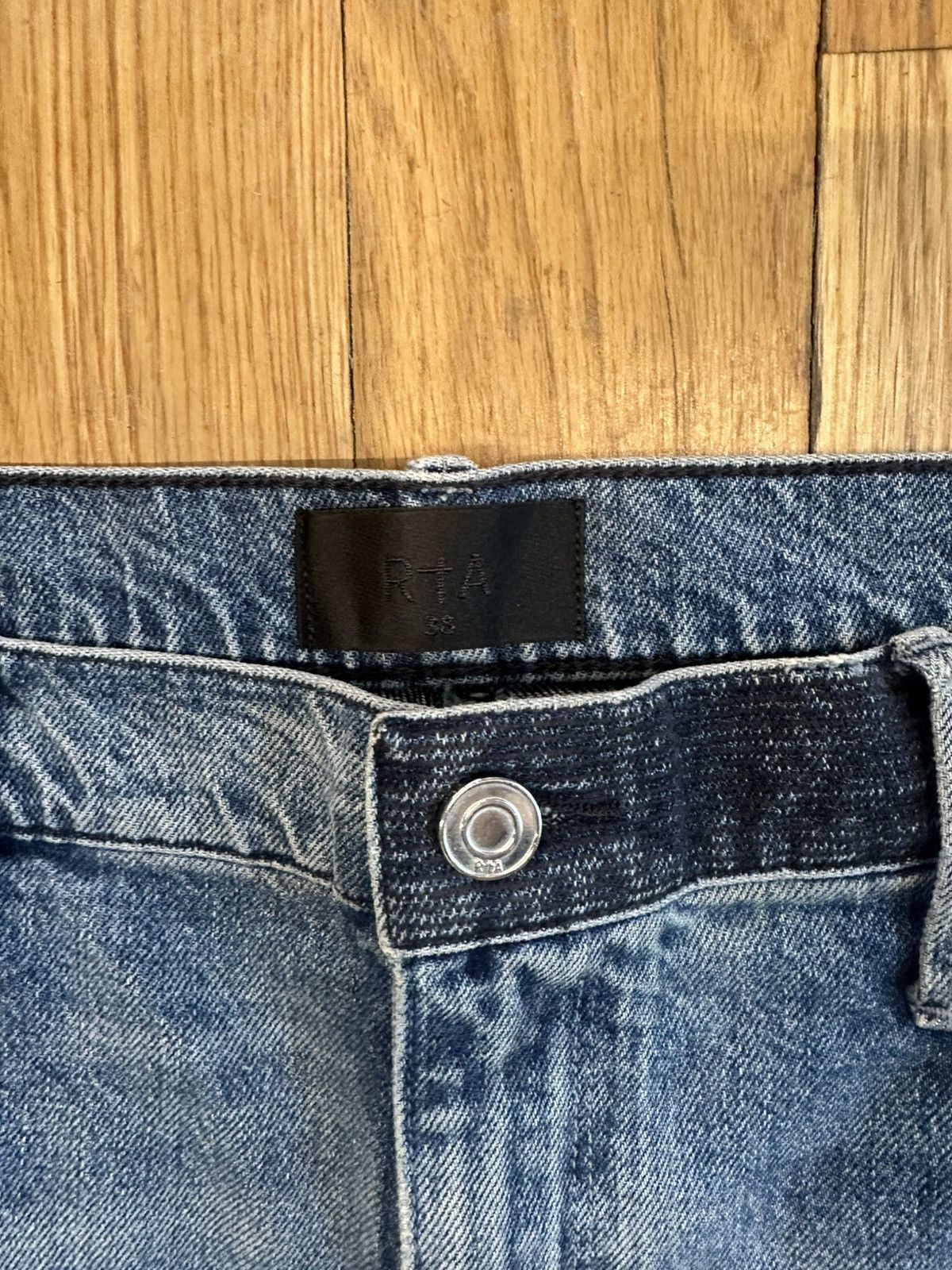 Rta Rta Small White Spell Patched Blue Denim Jeans Size 38 Size US 38 / EU 54 - 3 Thumbnail